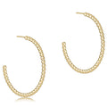 Beaded Classic 1.25" Post Hoop - 2mm Gold