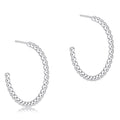 Beaded Classic 1.25" Post Hoop - 3mm Sterling