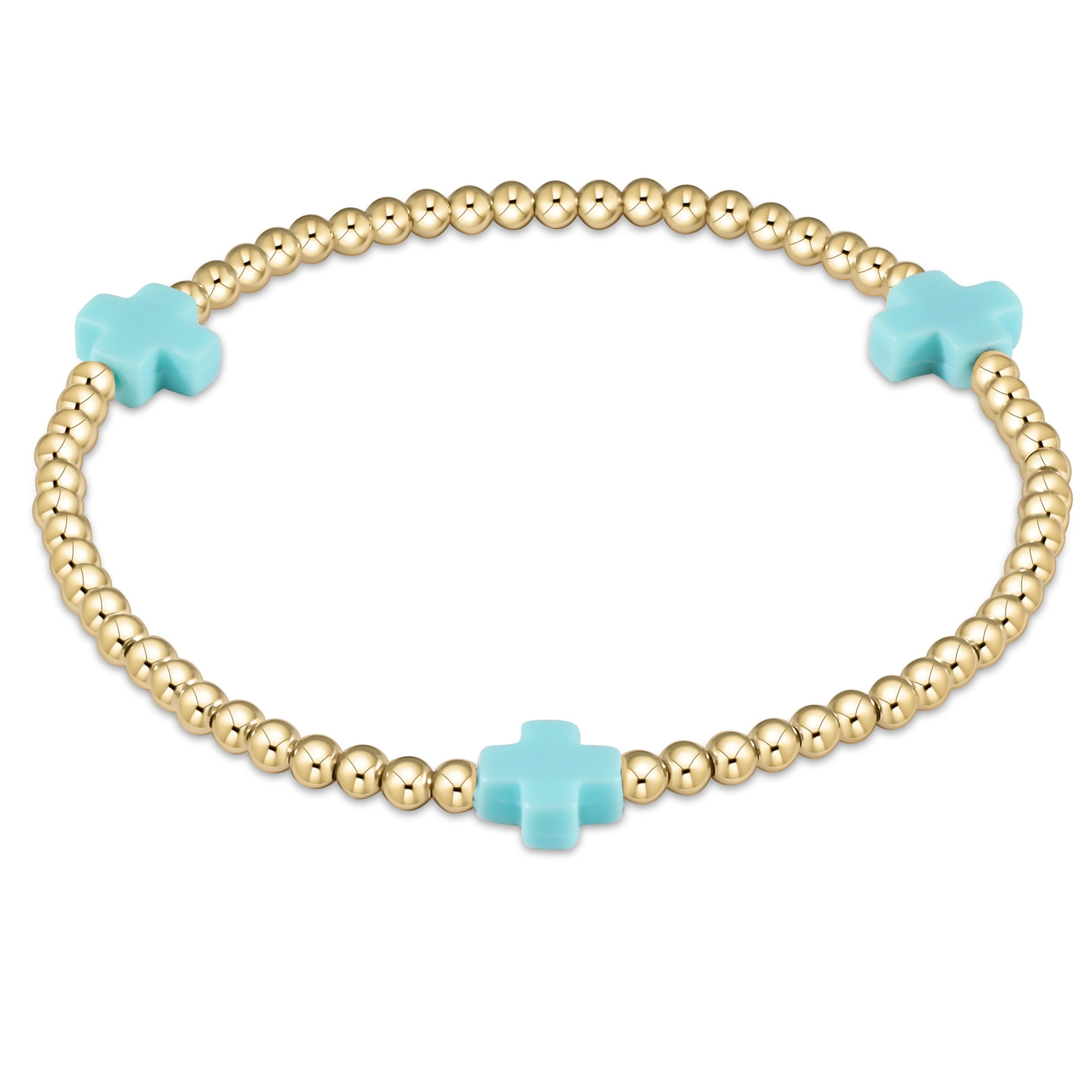Signature Cross 3mm Gold Bracelet