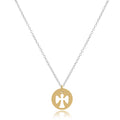 16" Necklace Mixed Metal - Guardian Angel Gold Disc