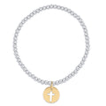 Classic Mixed Metal 3mm Bracelet - Blessed Gold Disc