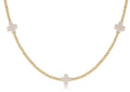 Choker Beaded - Signature Cross 2mm Gold - Off-White