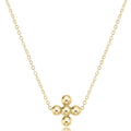 16" Necklace Gold - Signature Cross Beaded Gold 4mm