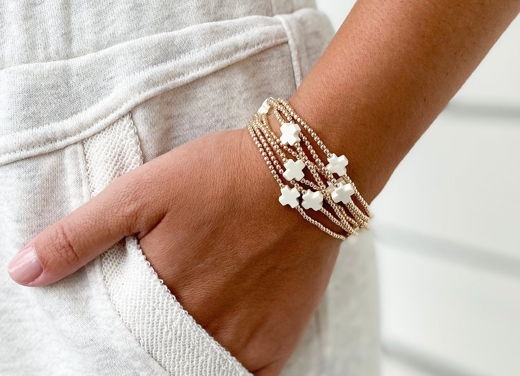 Signature Cross 2mm Gold Bracelet