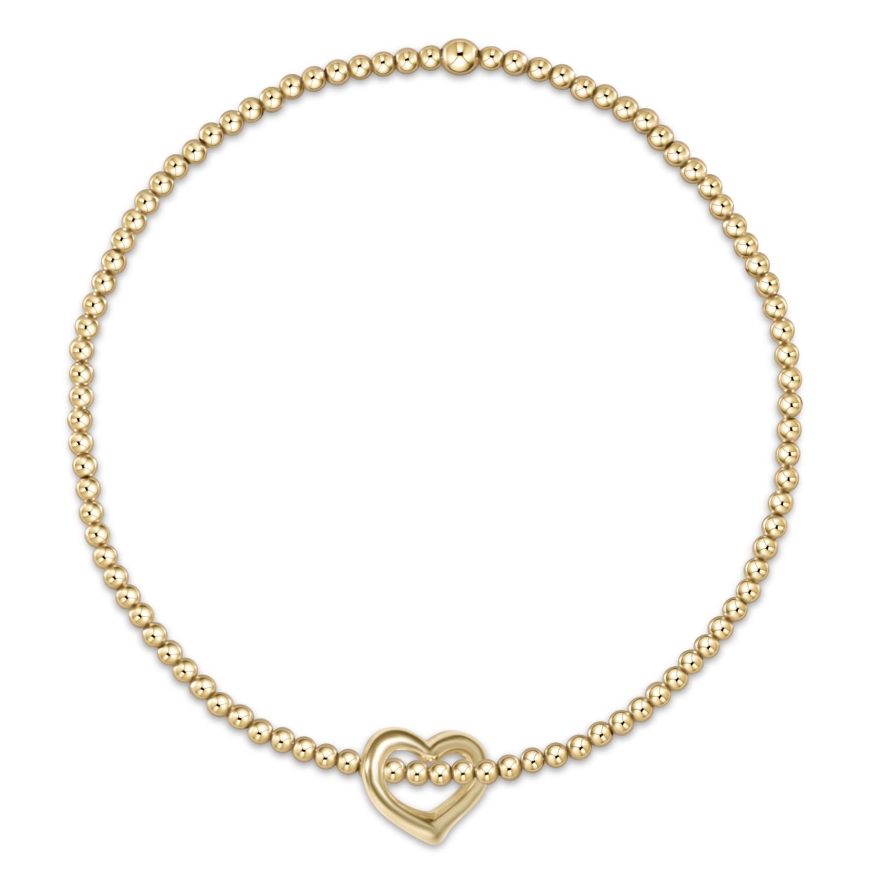 Classic Gold 2mm Bracelet - Love Small Gold Charm