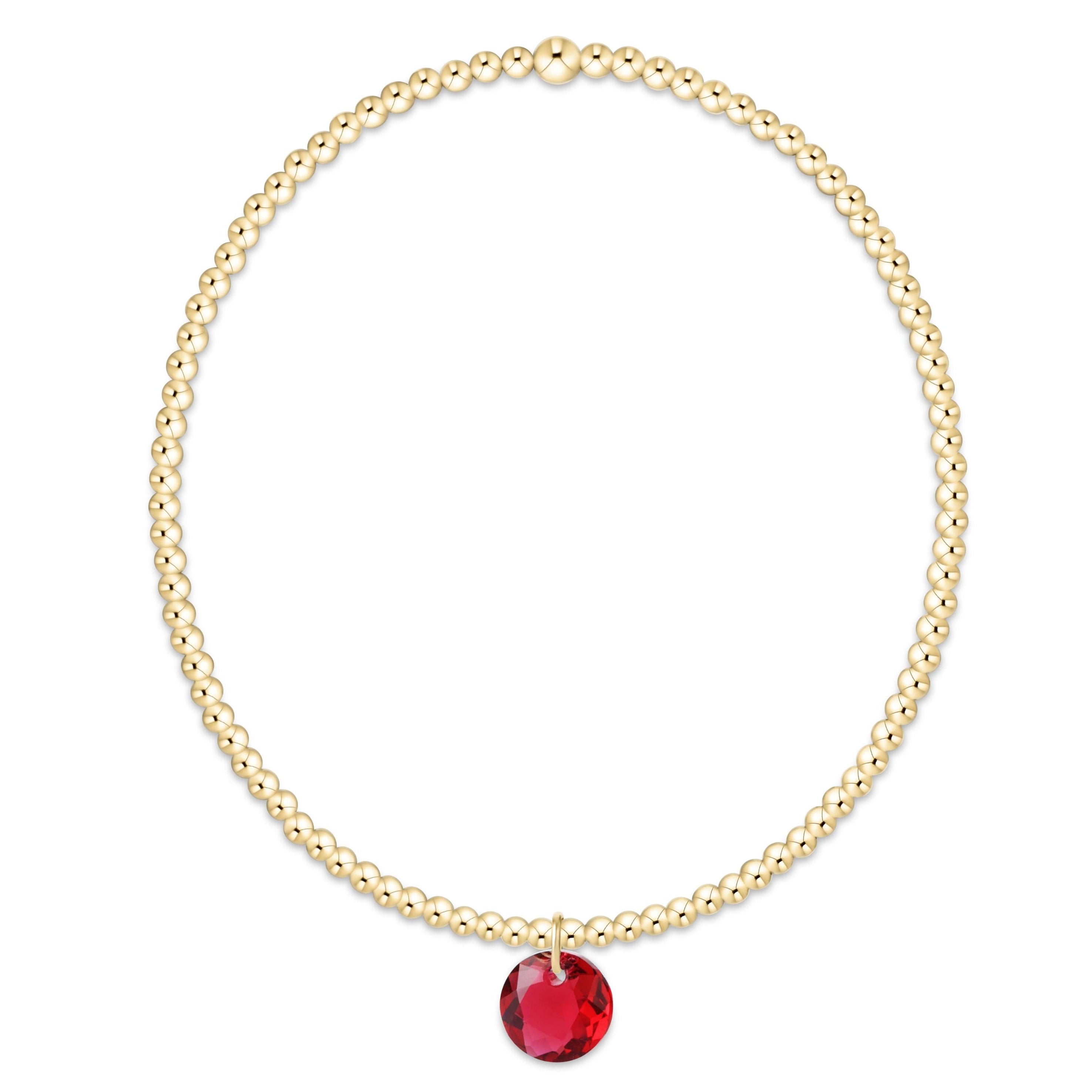 Classic Gold 2mm Bracelet - Reflection Small Charm - 07