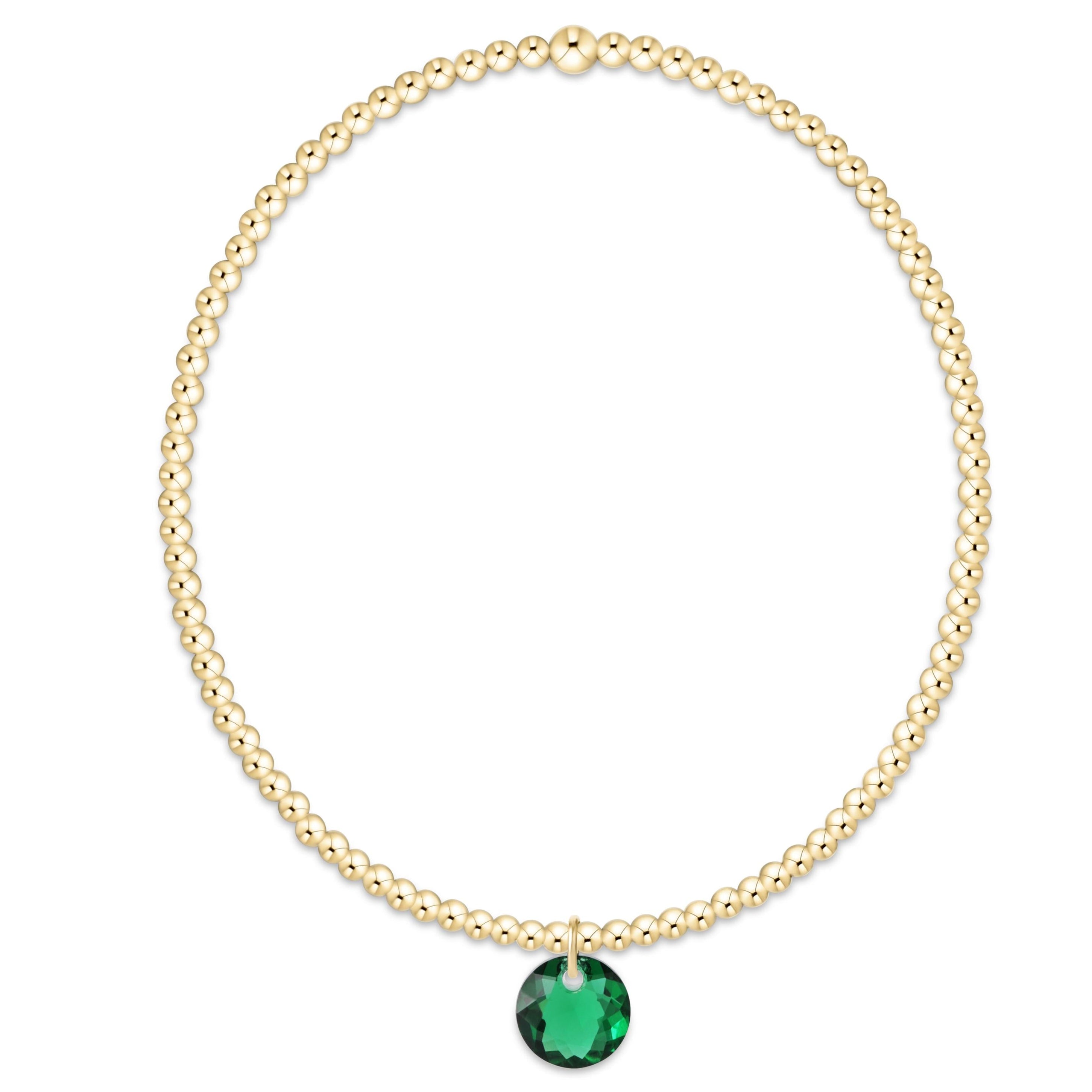 Classic Gold 2mm Bracelet - Reflection Small Charm - 05