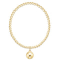 Classic Gold 3mm Bracelet - Classic Gold 10mm Charm