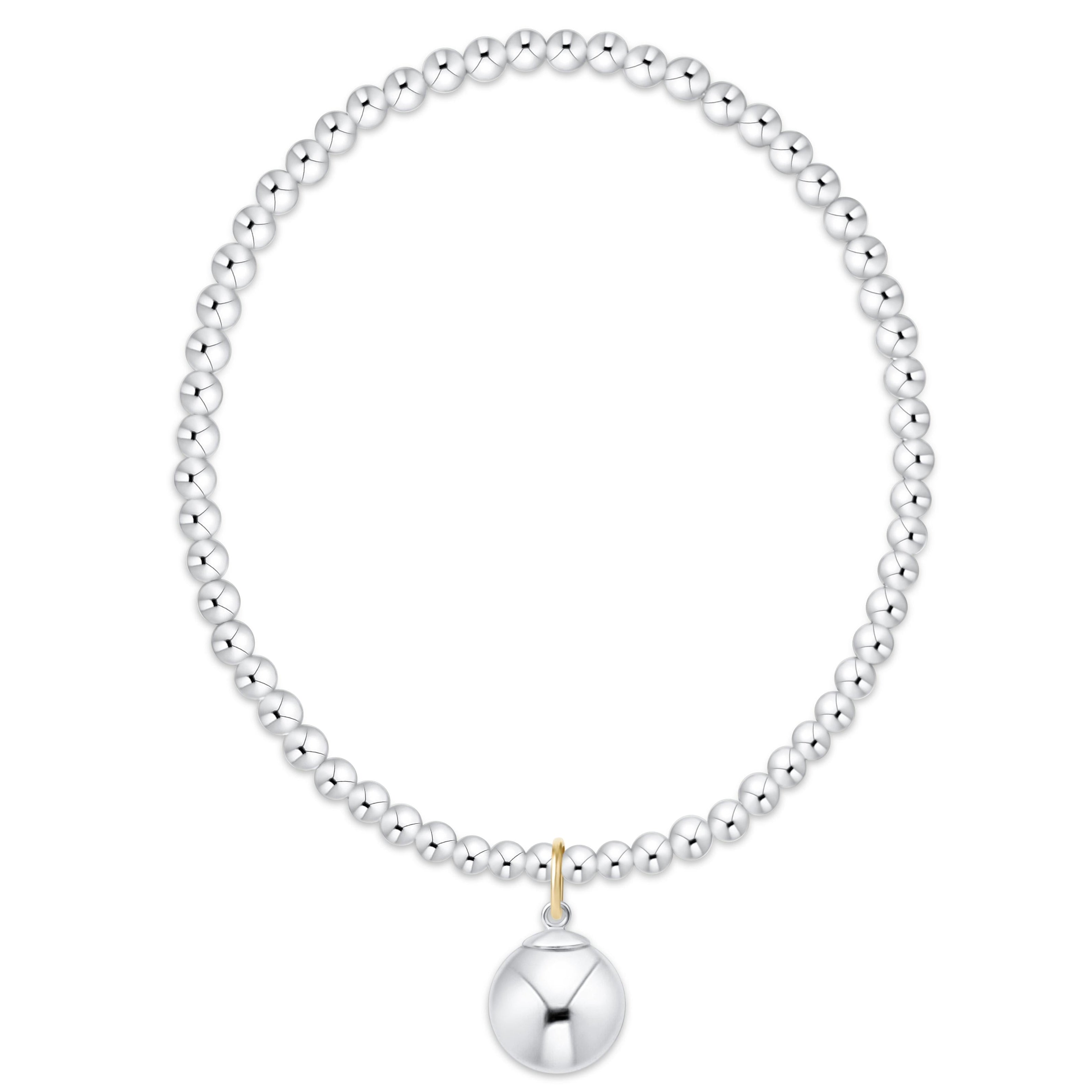 Classic Sterling 3mm Bracelet - Classic Sterling 10mm Charm