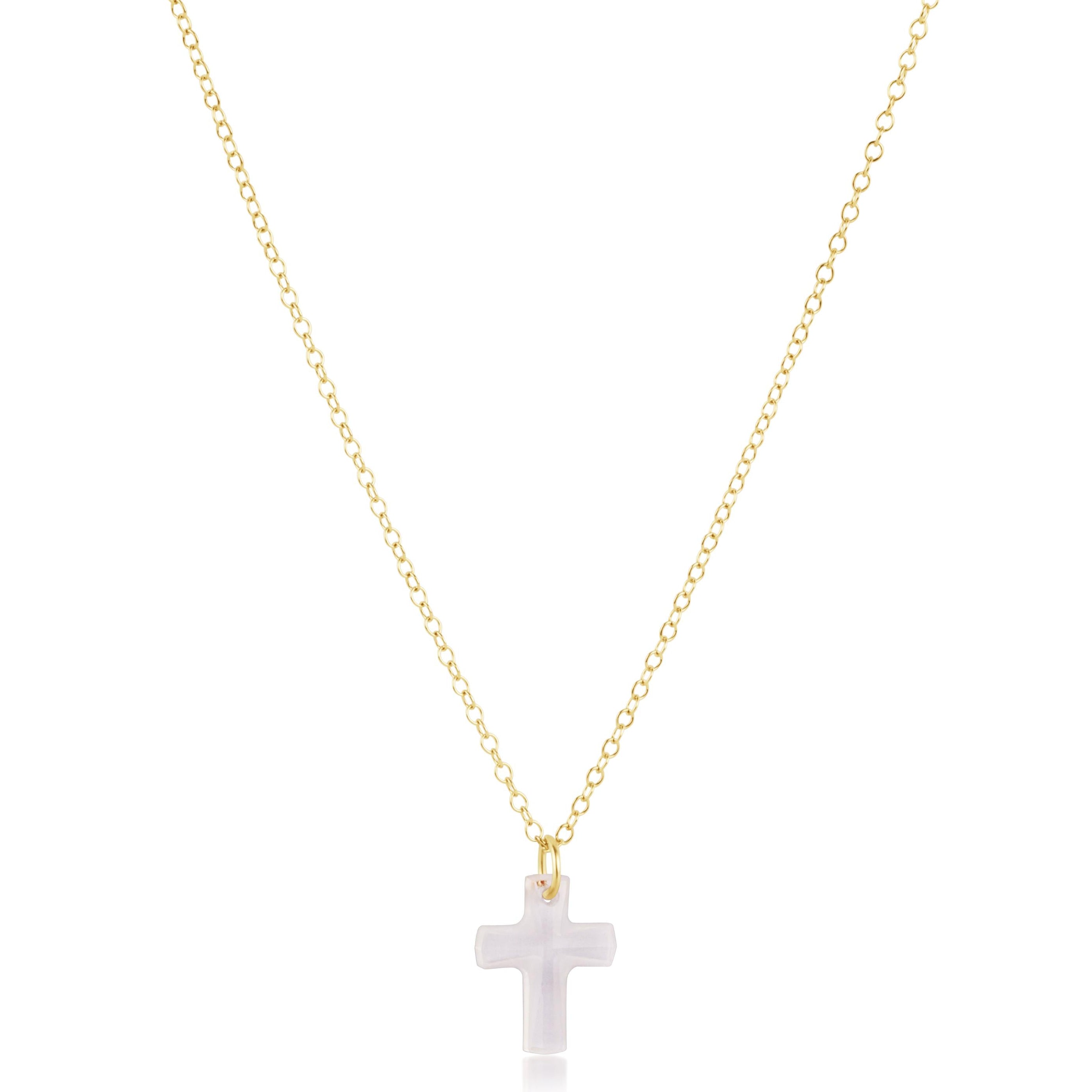 16" Necklace Gold - Blessed Crystal Charm