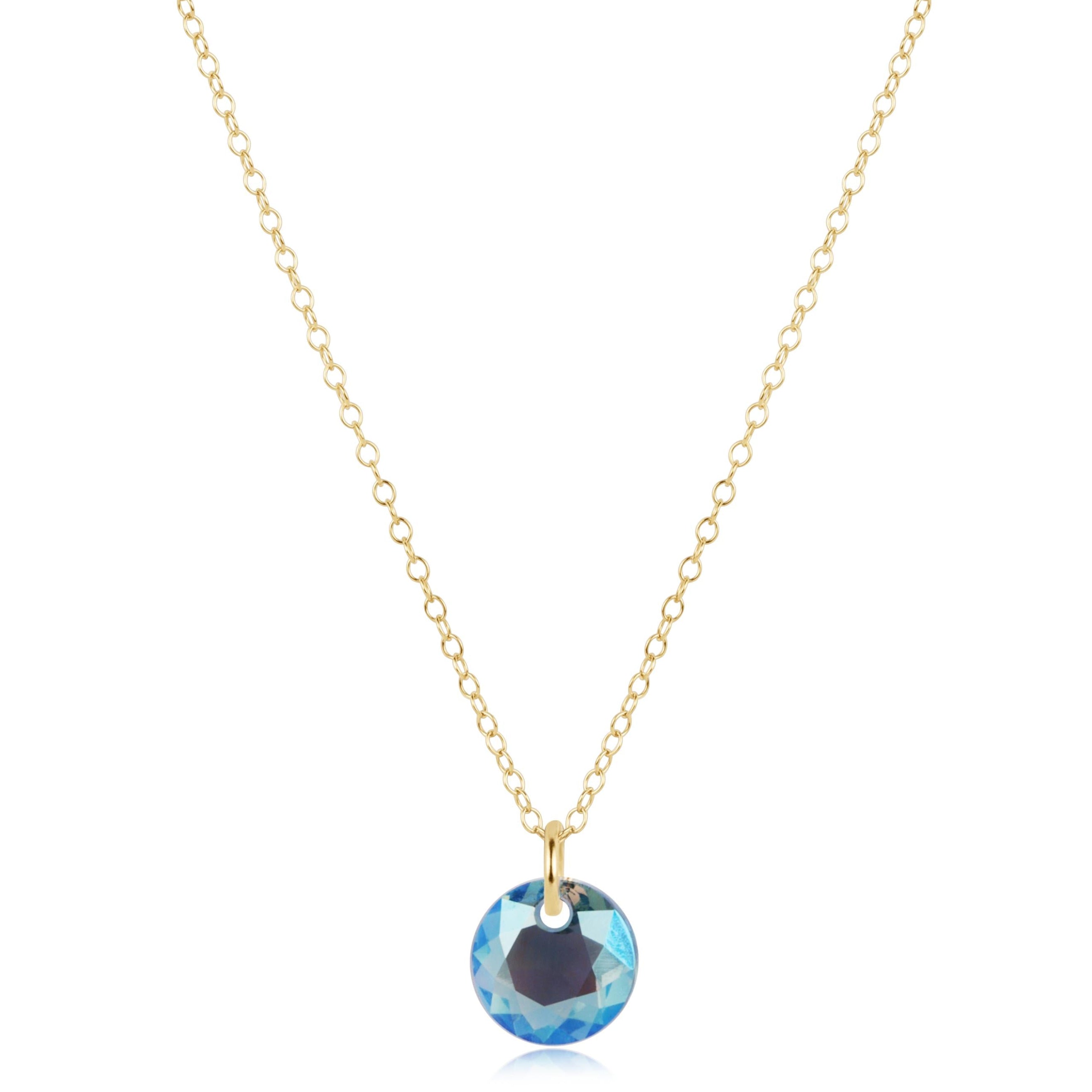 16" Necklace Gold - Reflection Small Charm - 03