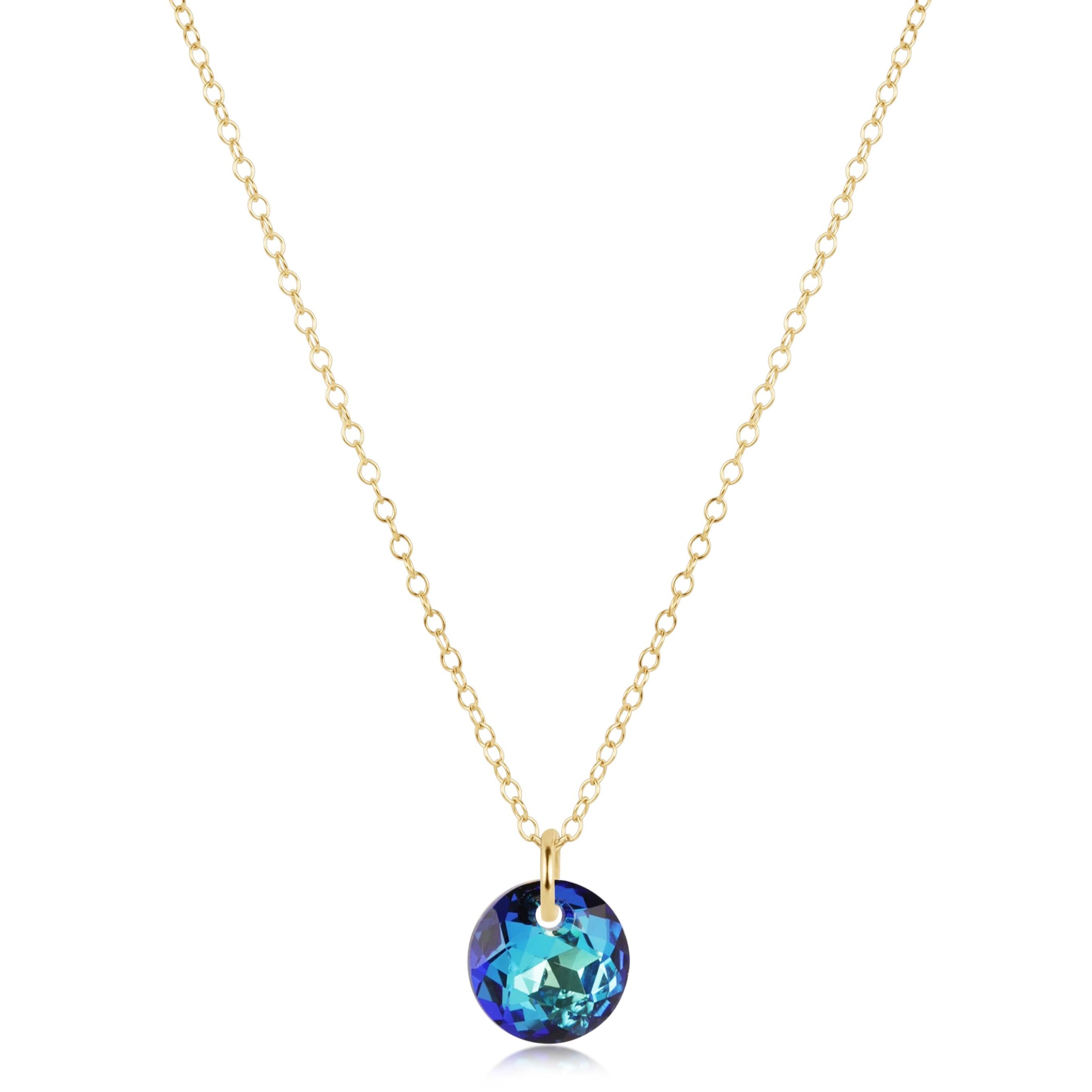 16" Necklace Gold - Reflection Small Charm - 12