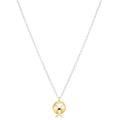 16" Necklace Mixed Metal - Classic Gold 8mm Charm