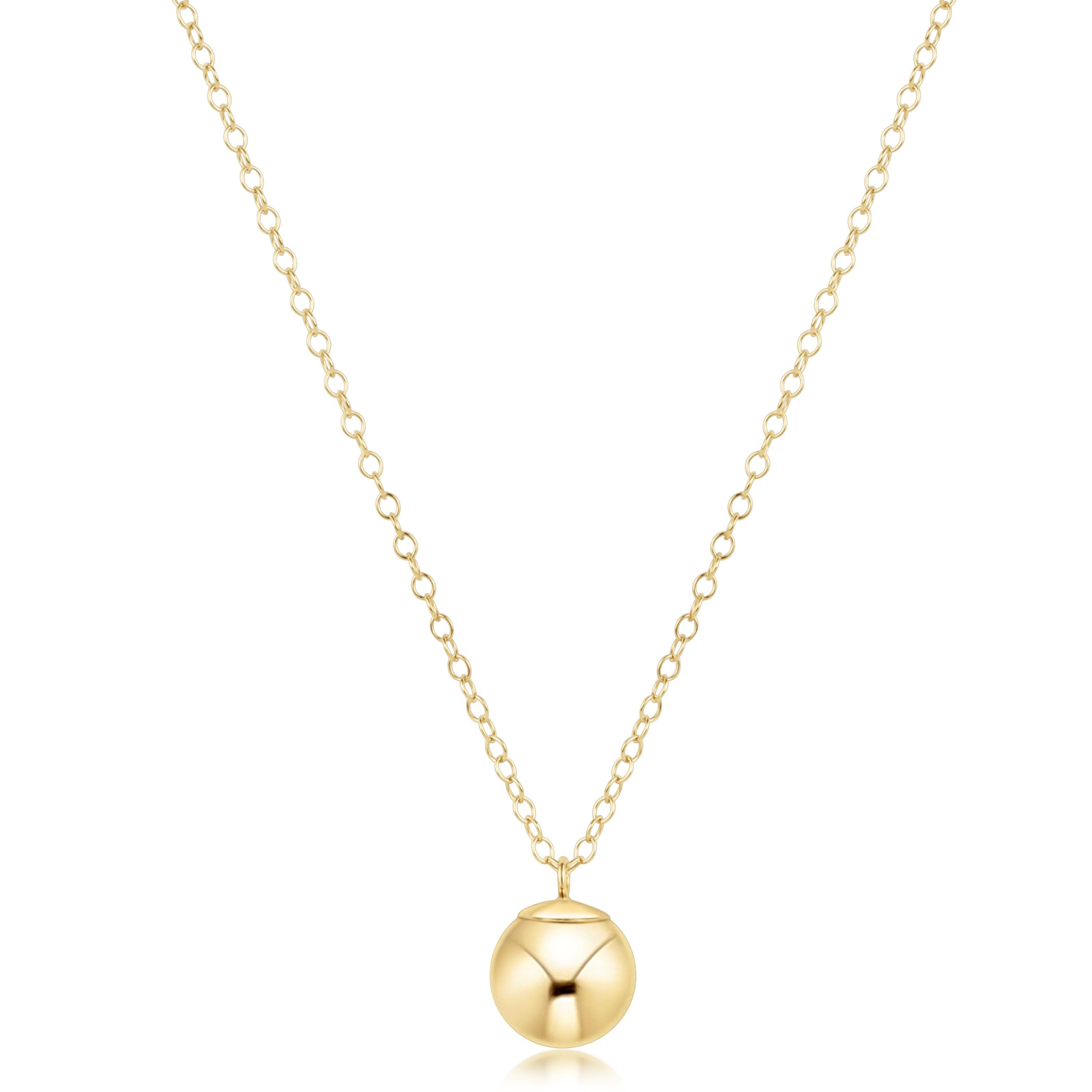 16" Necklace Gold - Classic Gold 10mm Charm