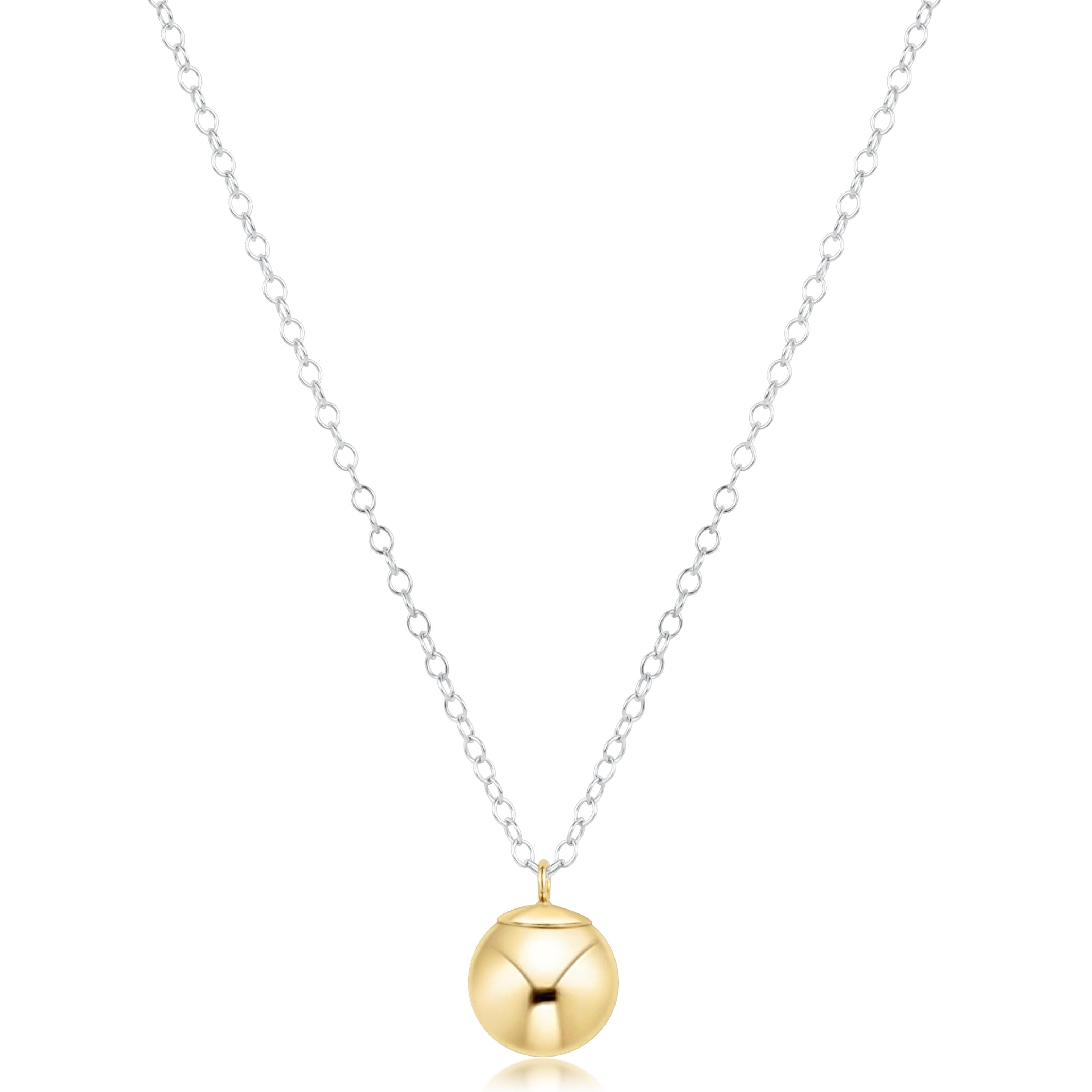 16" Necklace Mixed Metal - Classic Gold 10mm Charm