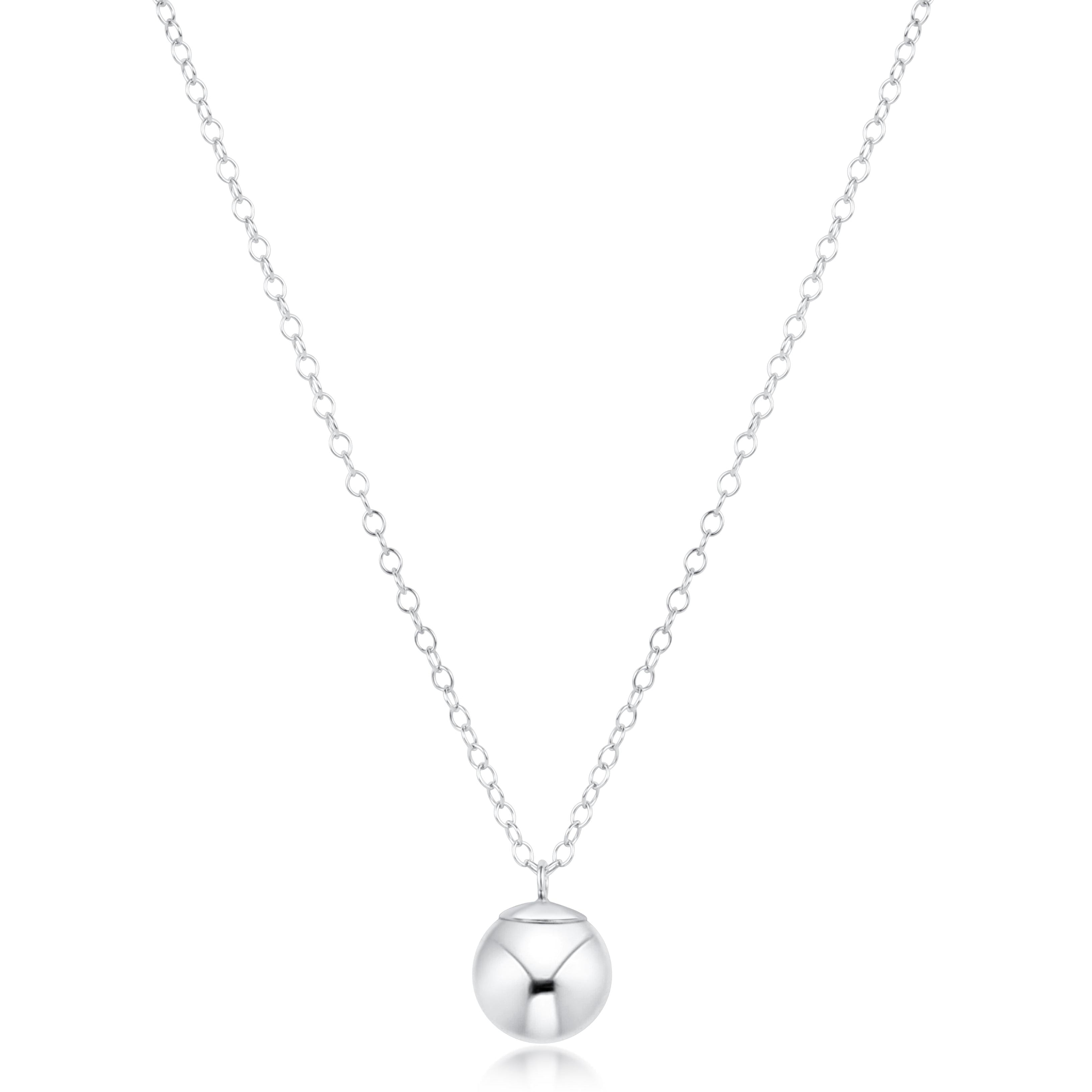 16" Necklace Sterling - Classic Sterling 10mm Charm