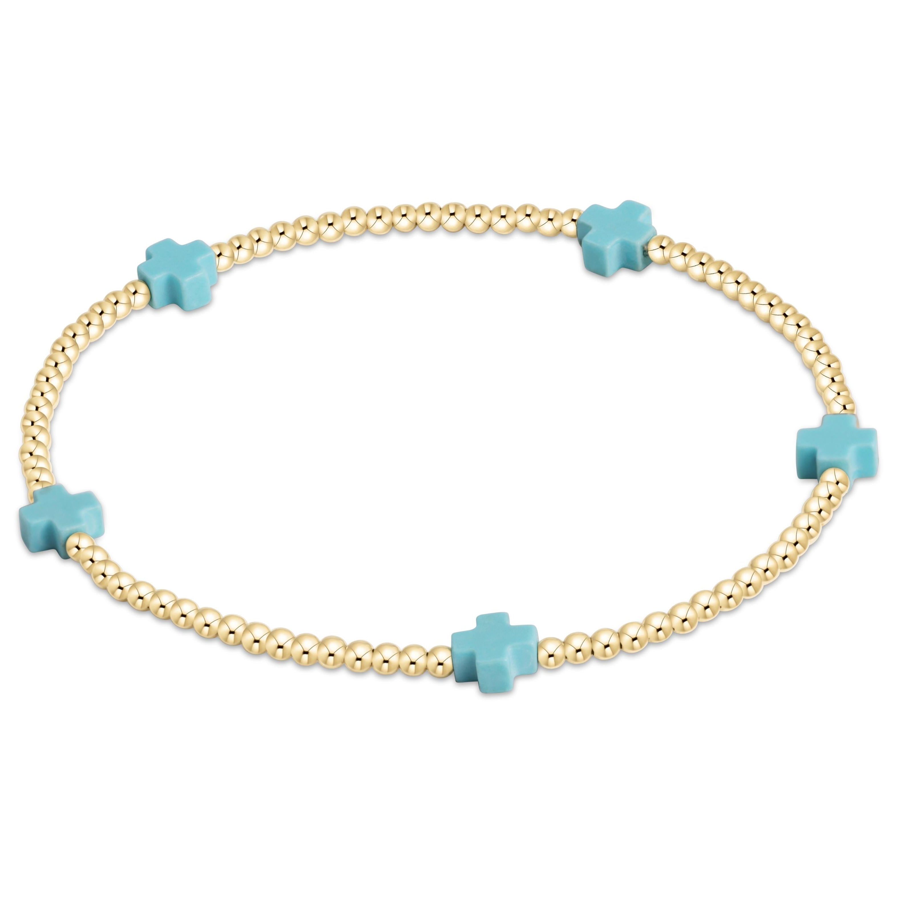 Signature Cross Small 2mm Gold Bracelet