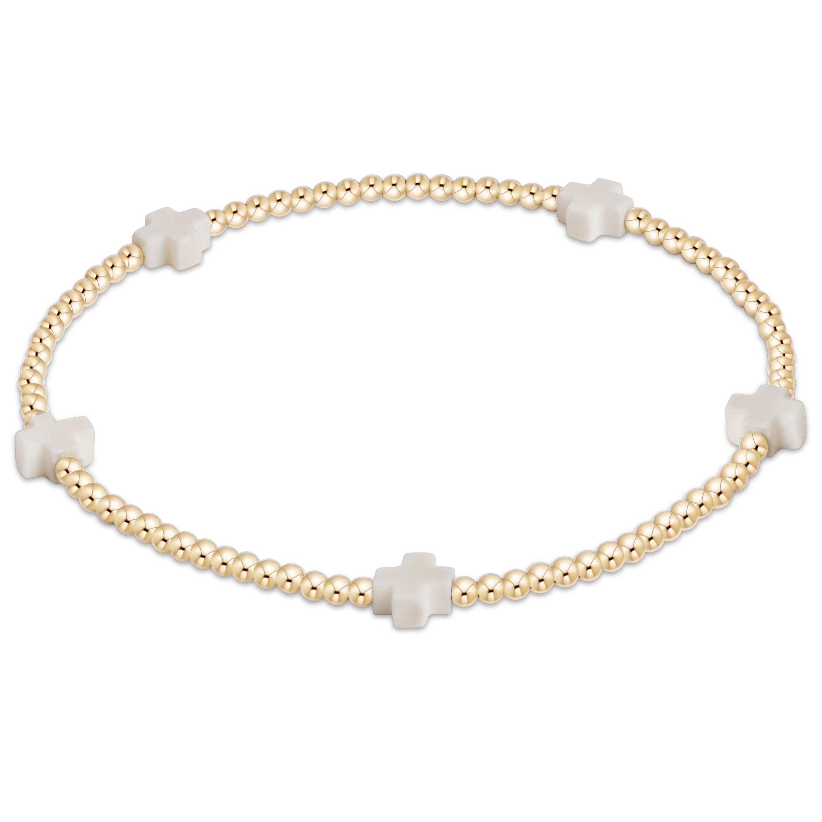 egirl Signature Cross Small 2mm Gold Bracelet