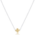 16" Necklace Mixed Metal - Signature Cross Small Gold
