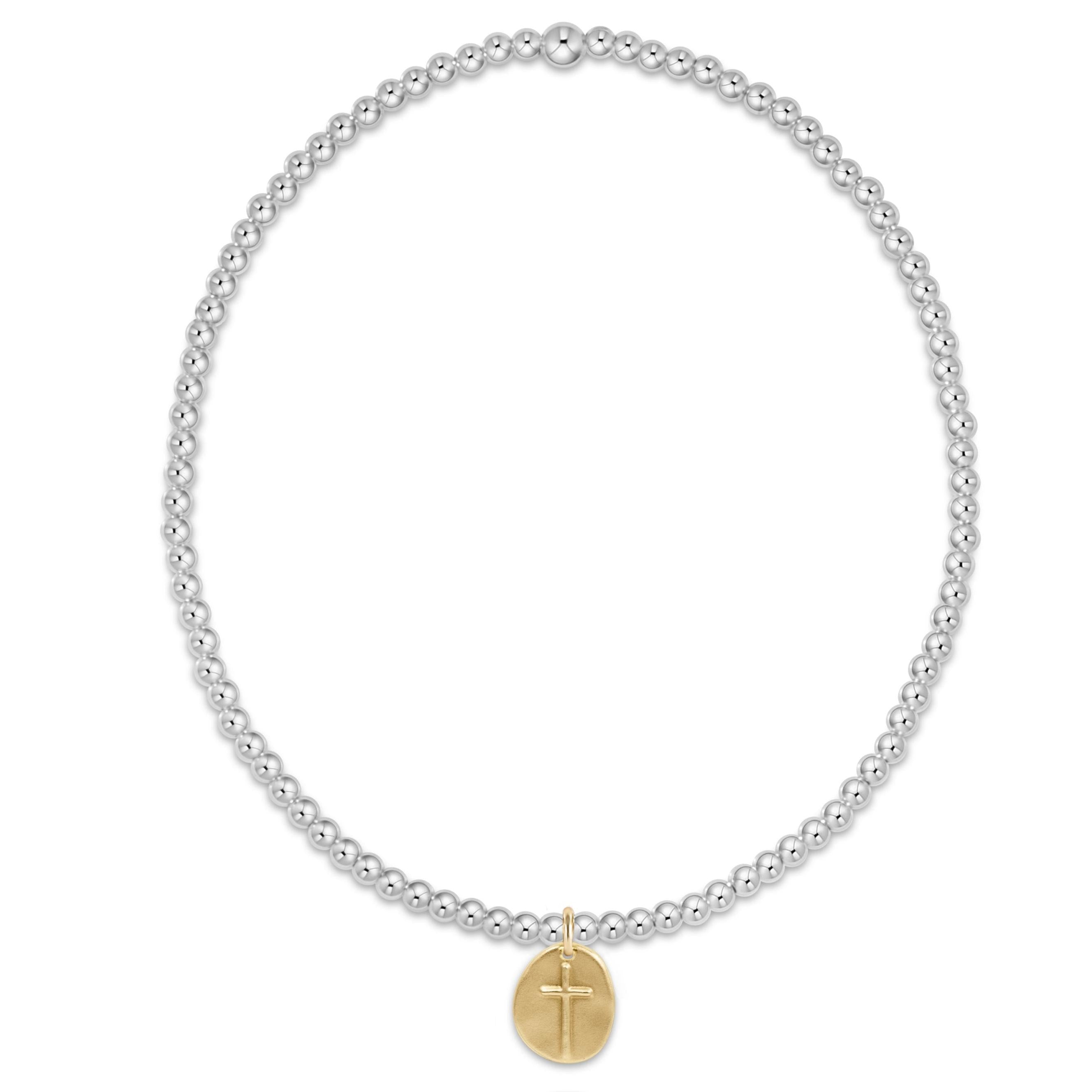 Classic Mixed Metal 2mm Bracelet - Inspire Small Gold Disc