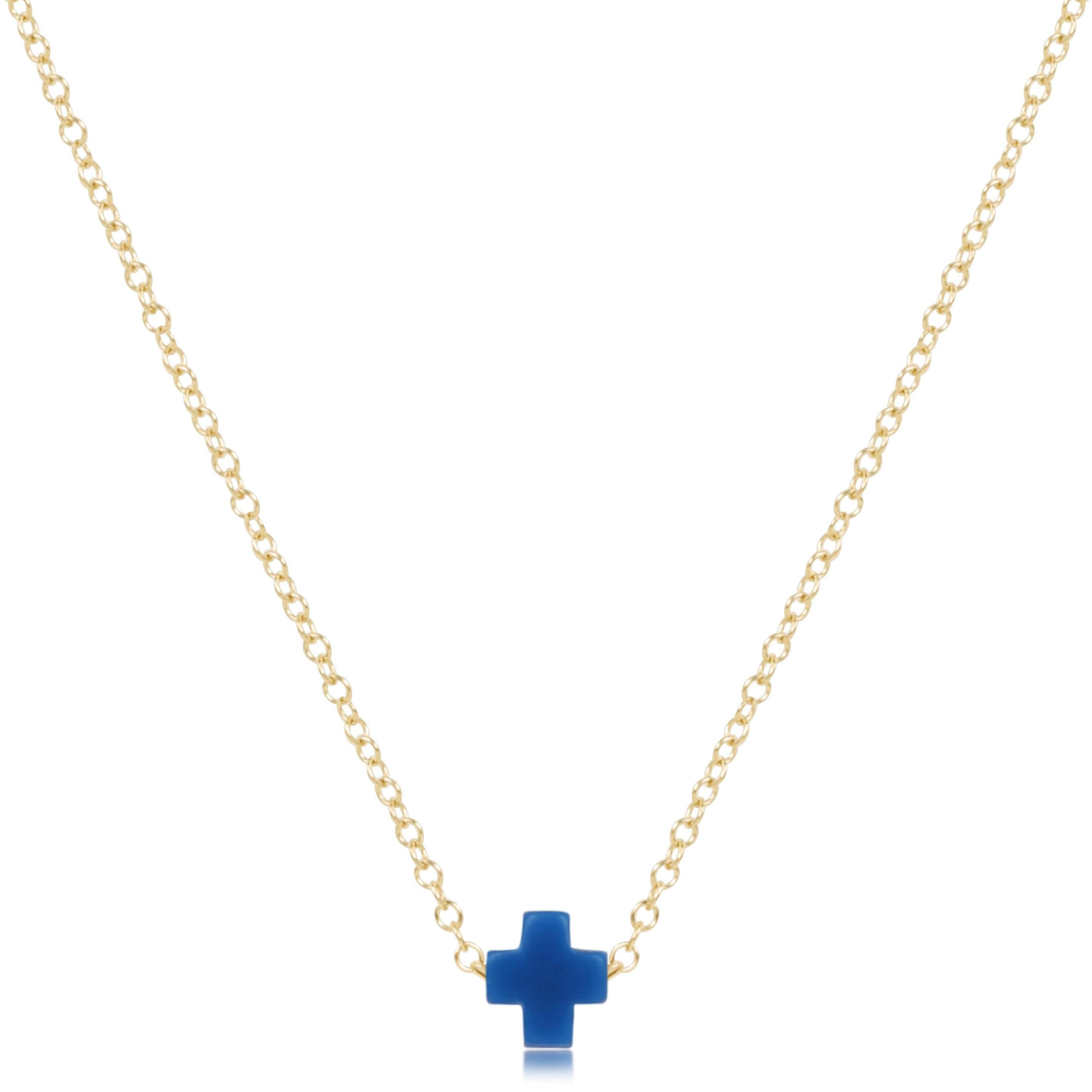 16" Necklace Gold - Signature Cross Small