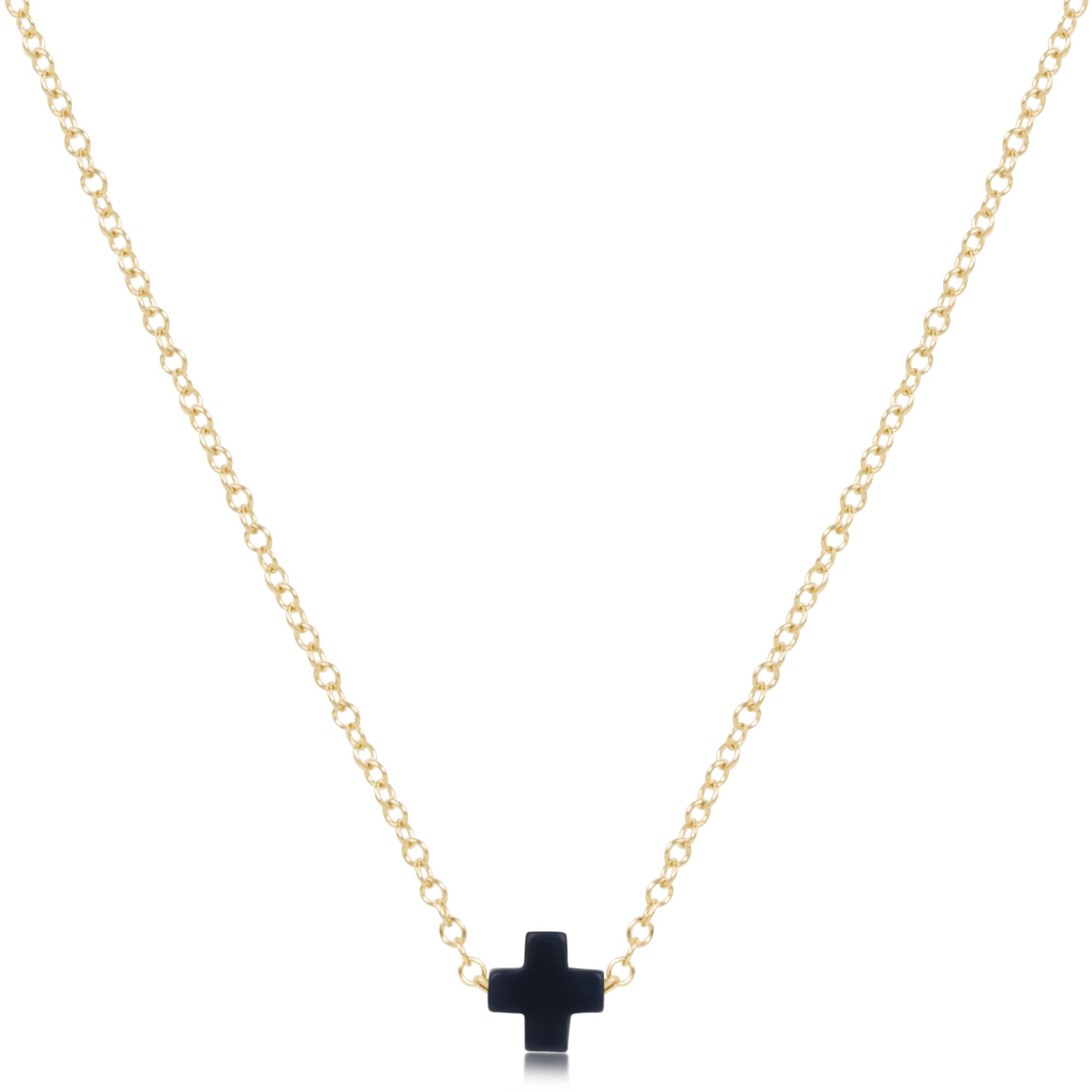 16" Necklace Gold - Signature Cross Small