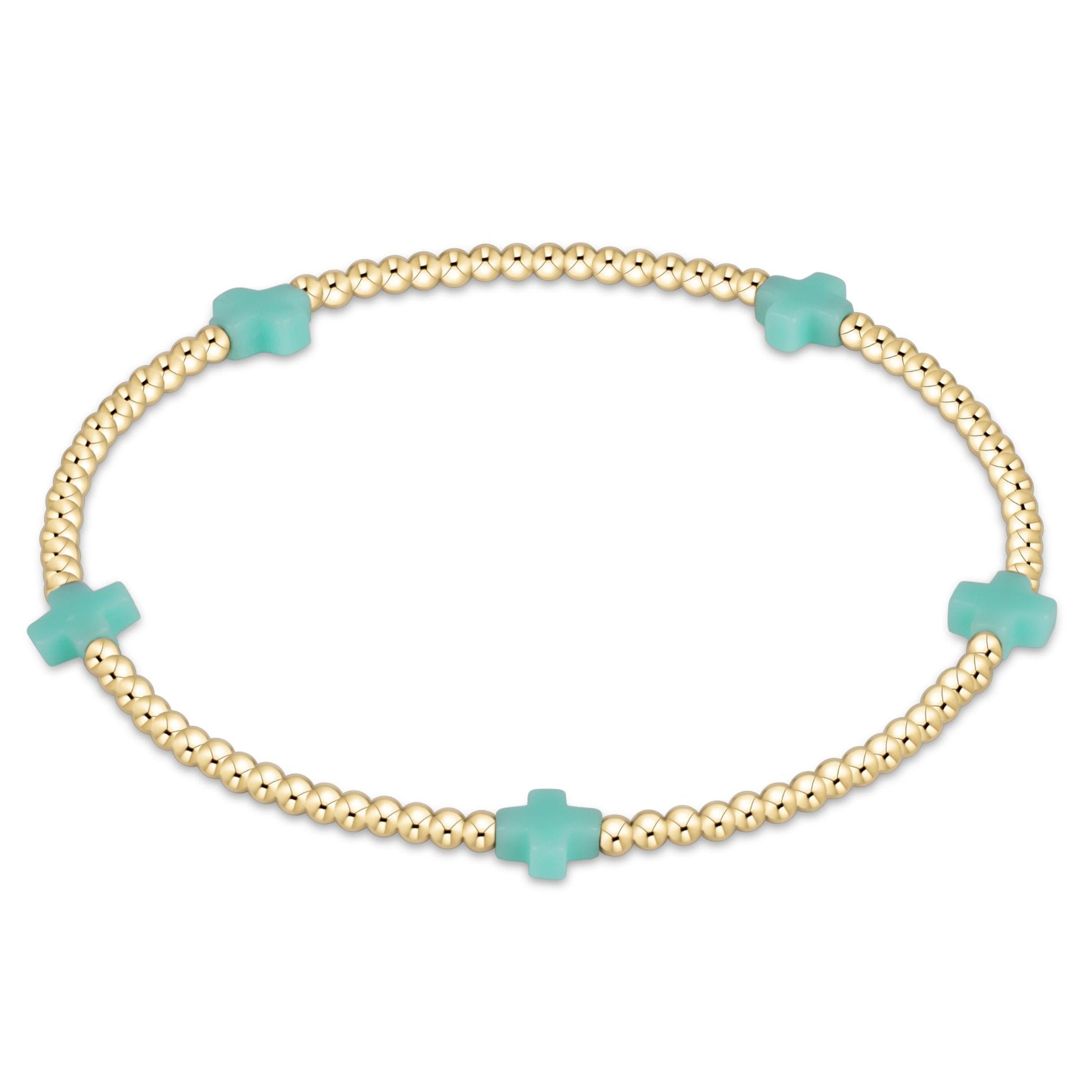 Signature Cross Small 2mm Gold Bracelet