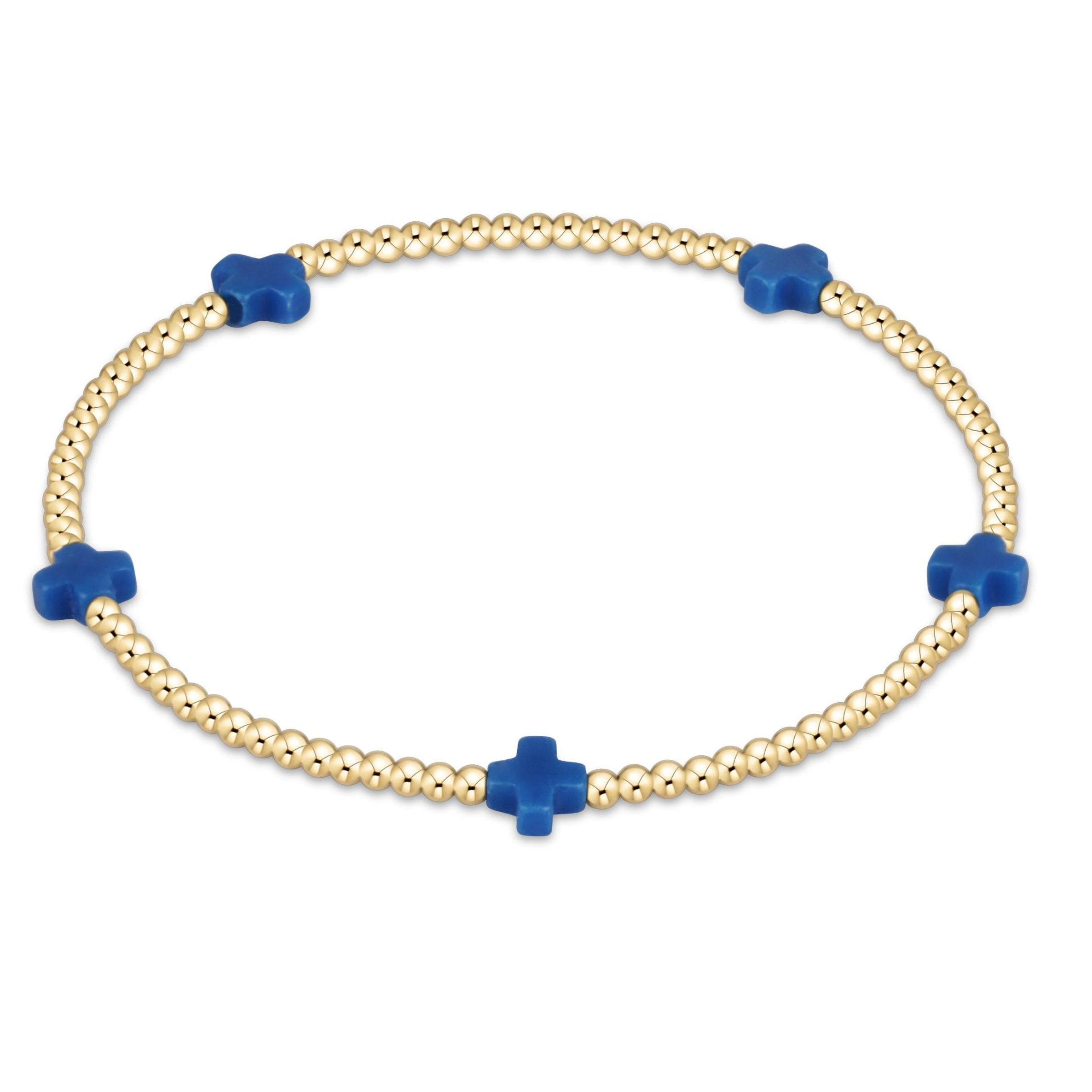 Signature Cross Small 2mm Gold Bracelet