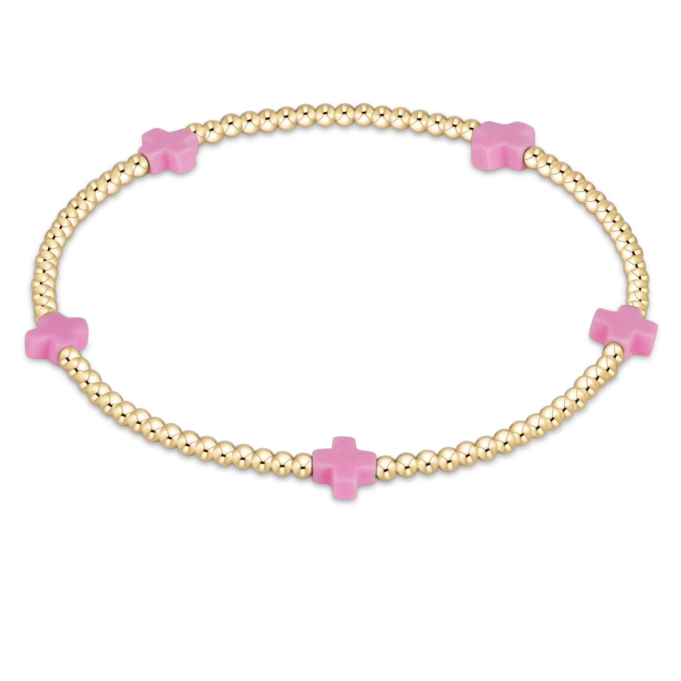 Signature Cross Small 2mm Gold Bracelet