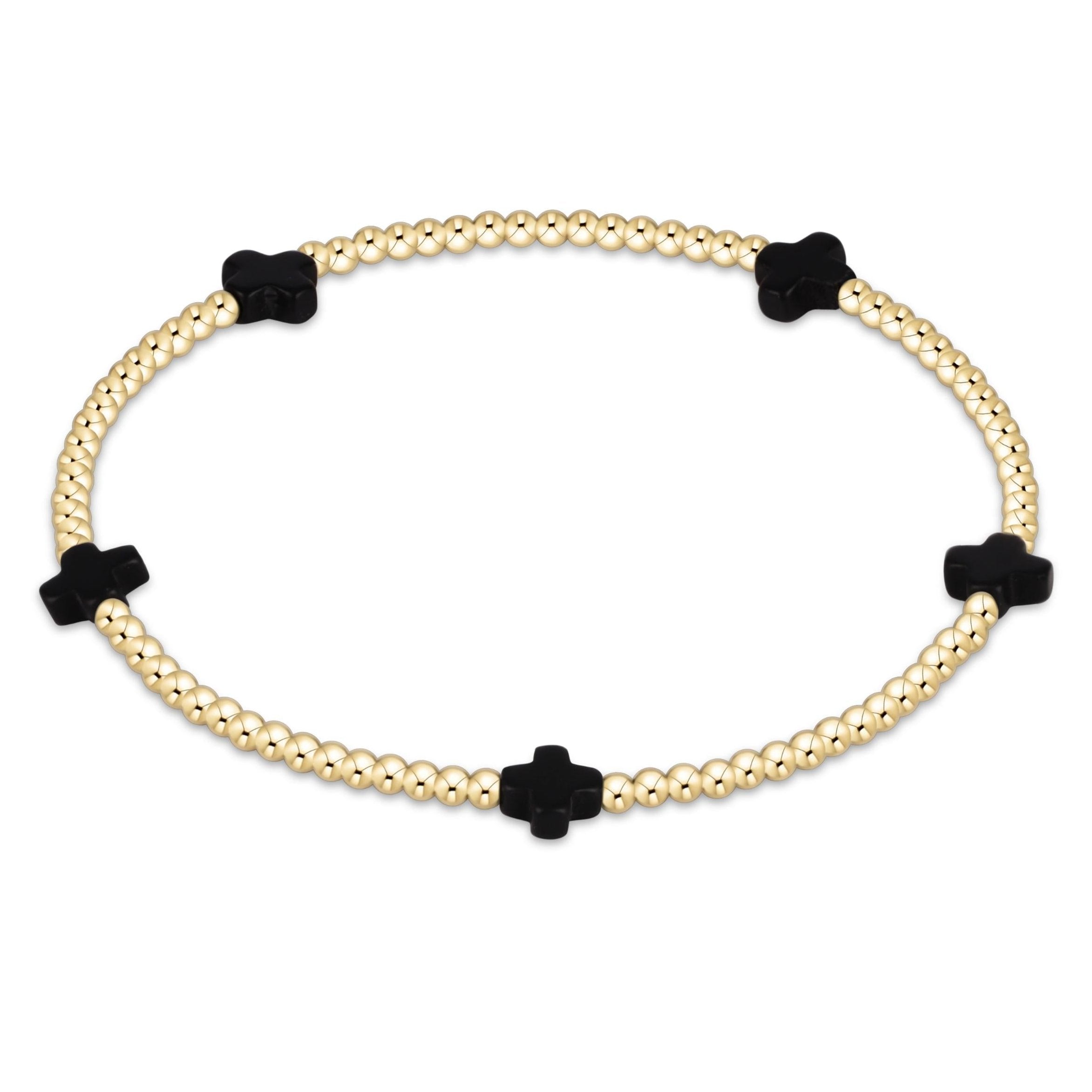 Signature Cross Small 2mm Gold Bracelet