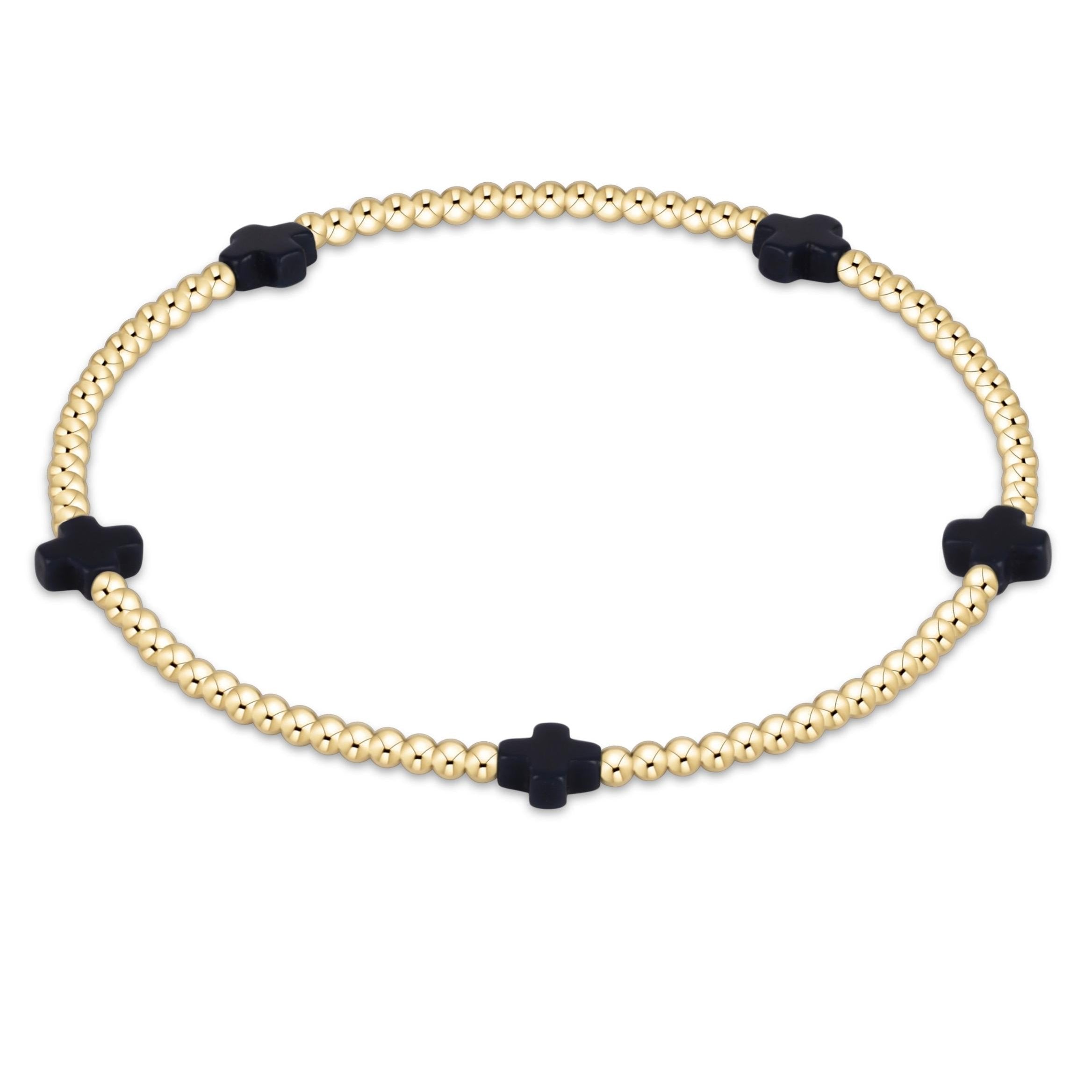 Signature Cross Small 2mm Gold Bracelet