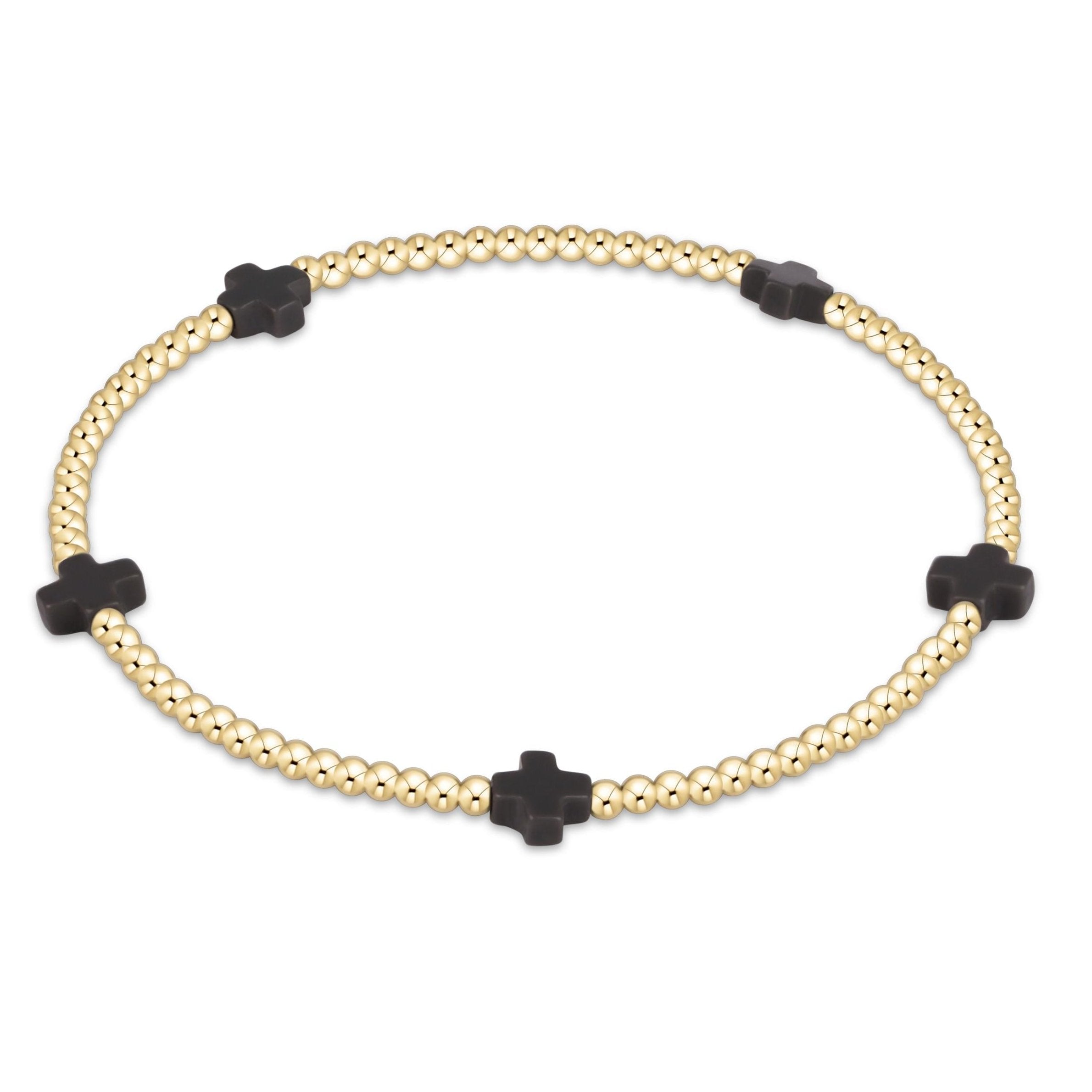 Signature Cross Small 2mm Gold Bracelet