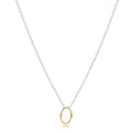 16" Necklace Mixed Metal - Halo Gold Charm