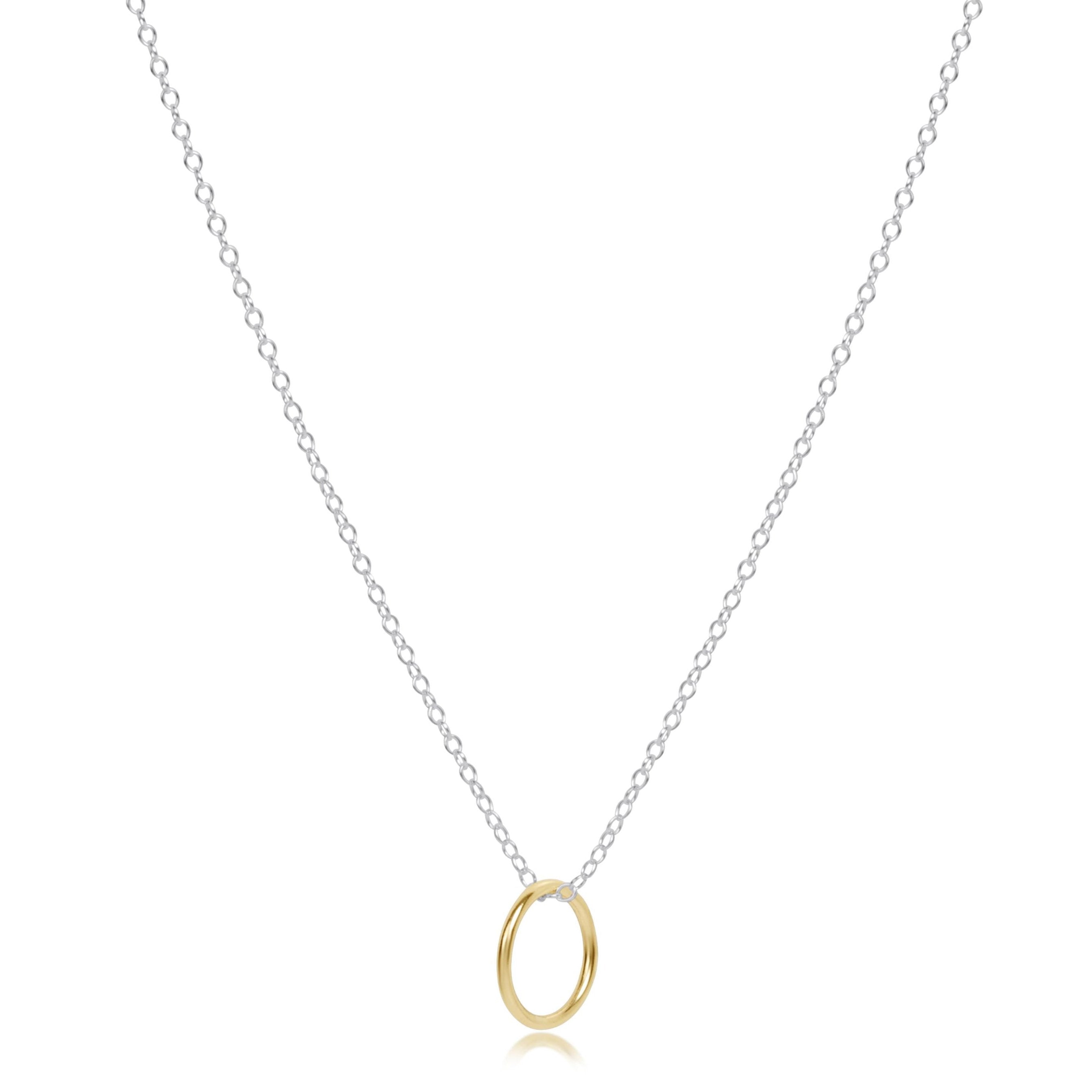 16" Necklace Mixed Metal - Halo Gold Charm