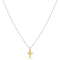 16" Necklace Mixed Metal - Signature Cross Gold Charm