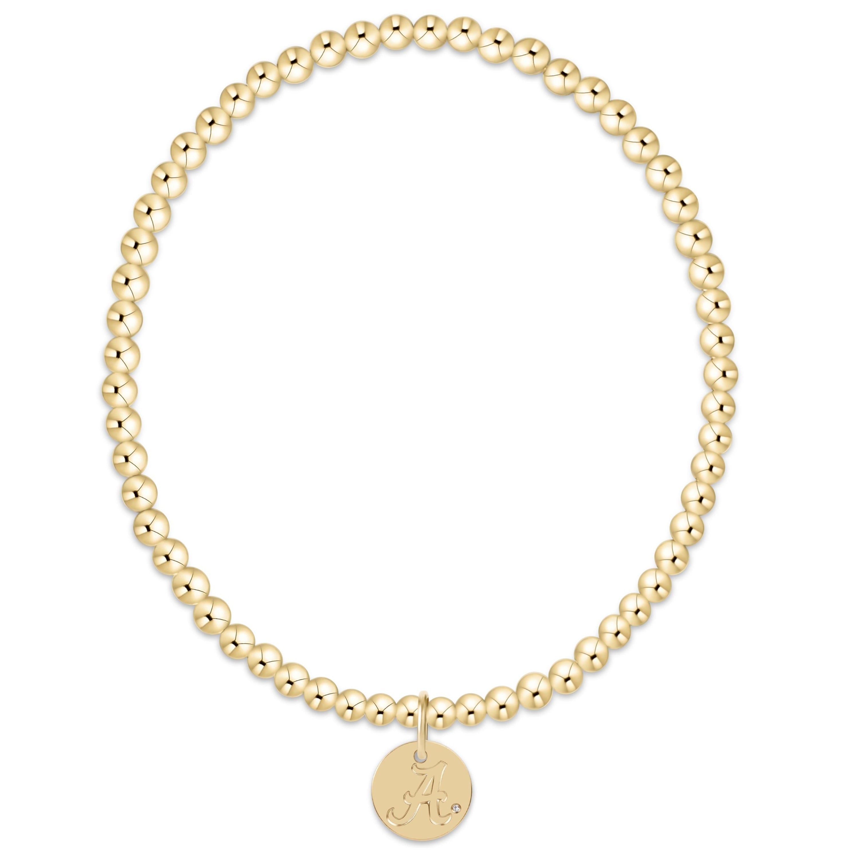 eCOLLEGIATE Classic Gold 3mm Bracelet - Alabama Disc