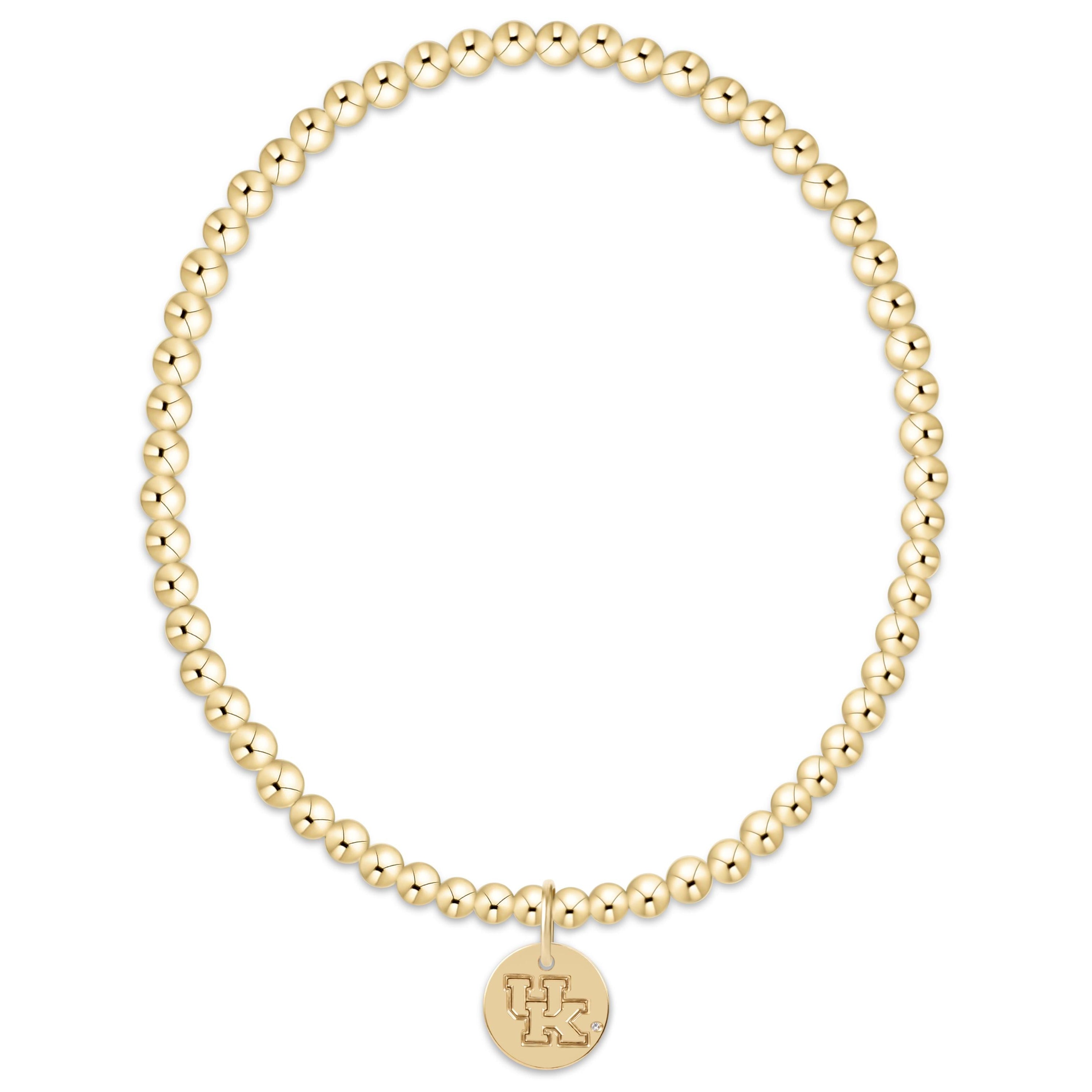 eCOLLEGIATE Classic Gold 3mm Bracelet - Kentucky Disc