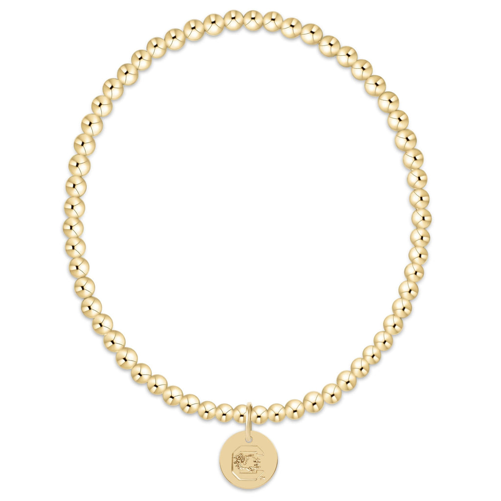 eCOLLEGIATE Classic Gold 3mm Bracelet - South Carolina Disc