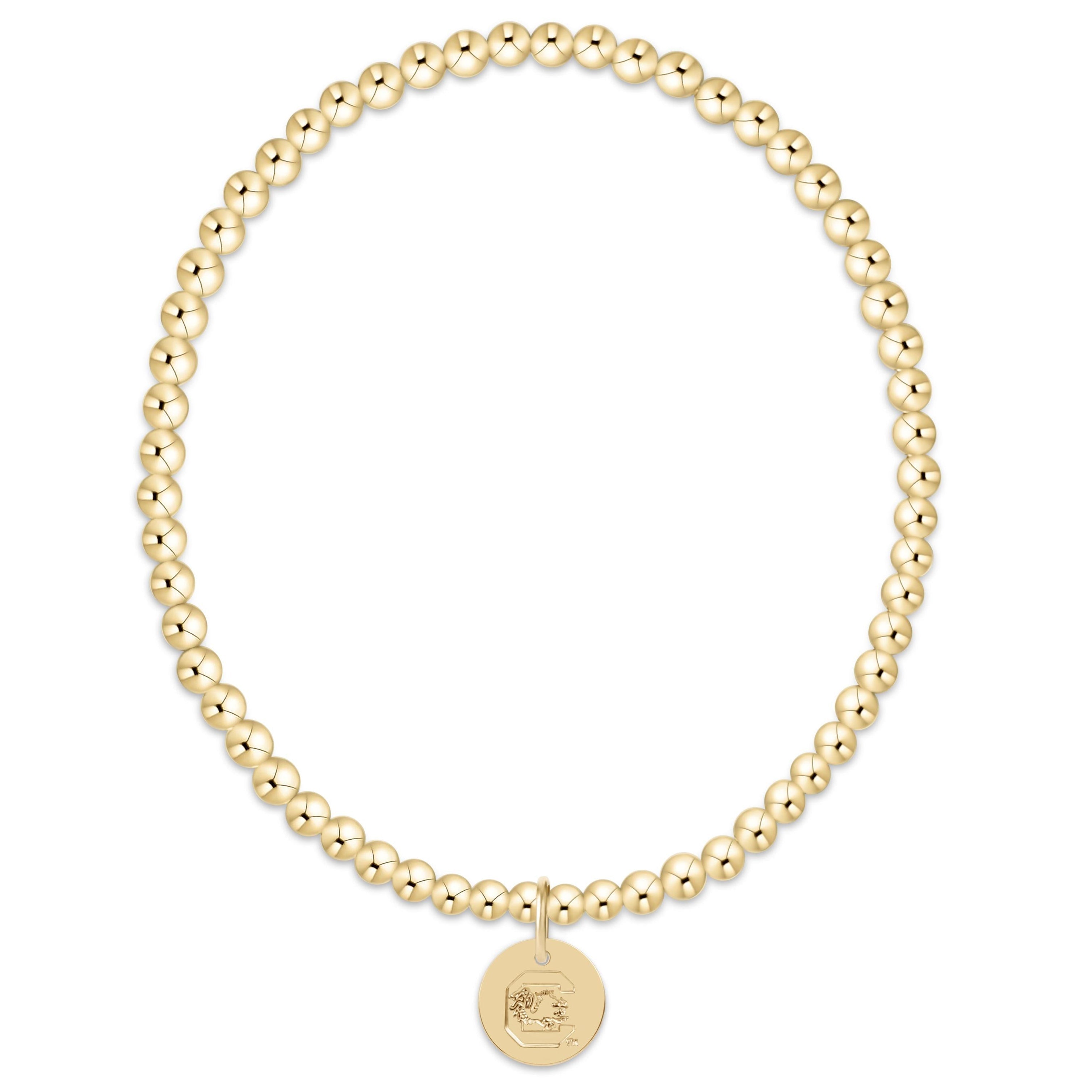 eCOLLEGIATE Classic Gold 3mm Bracelet - South Carolina Disc