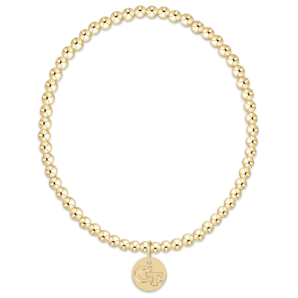 eCOLLEGIATE Classic Gold 3mm Bracelet - GA Tech Disc