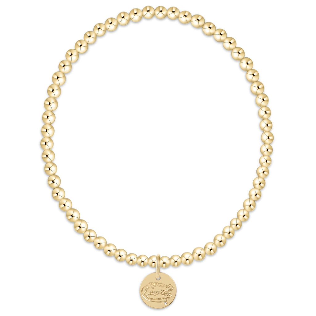 eCOLLEGIATE Classic Gold 3mm Bracelet - Florida Disc