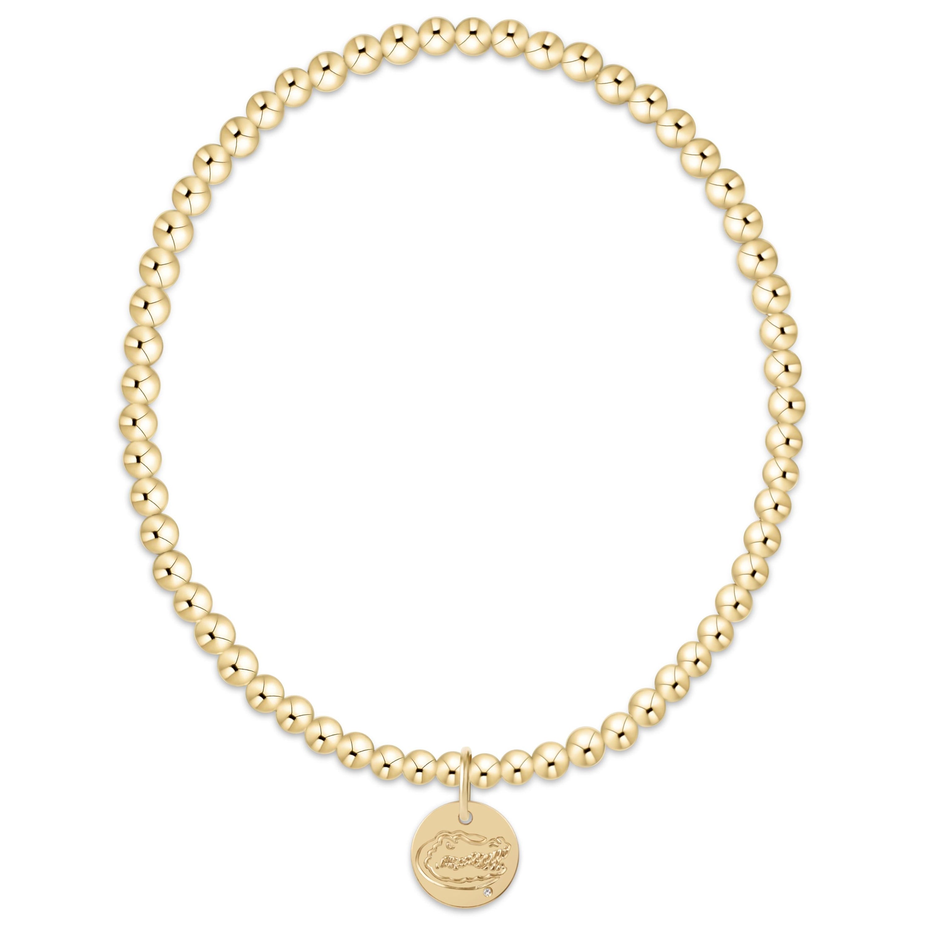 eCOLLEGIATE Classic Gold 3mm Bracelet - Florida Disc