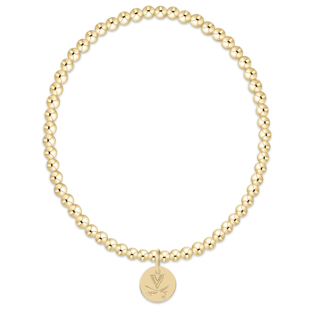 eCOLLEGIATE Classic Gold 3mm Bracelet - UVA Disc