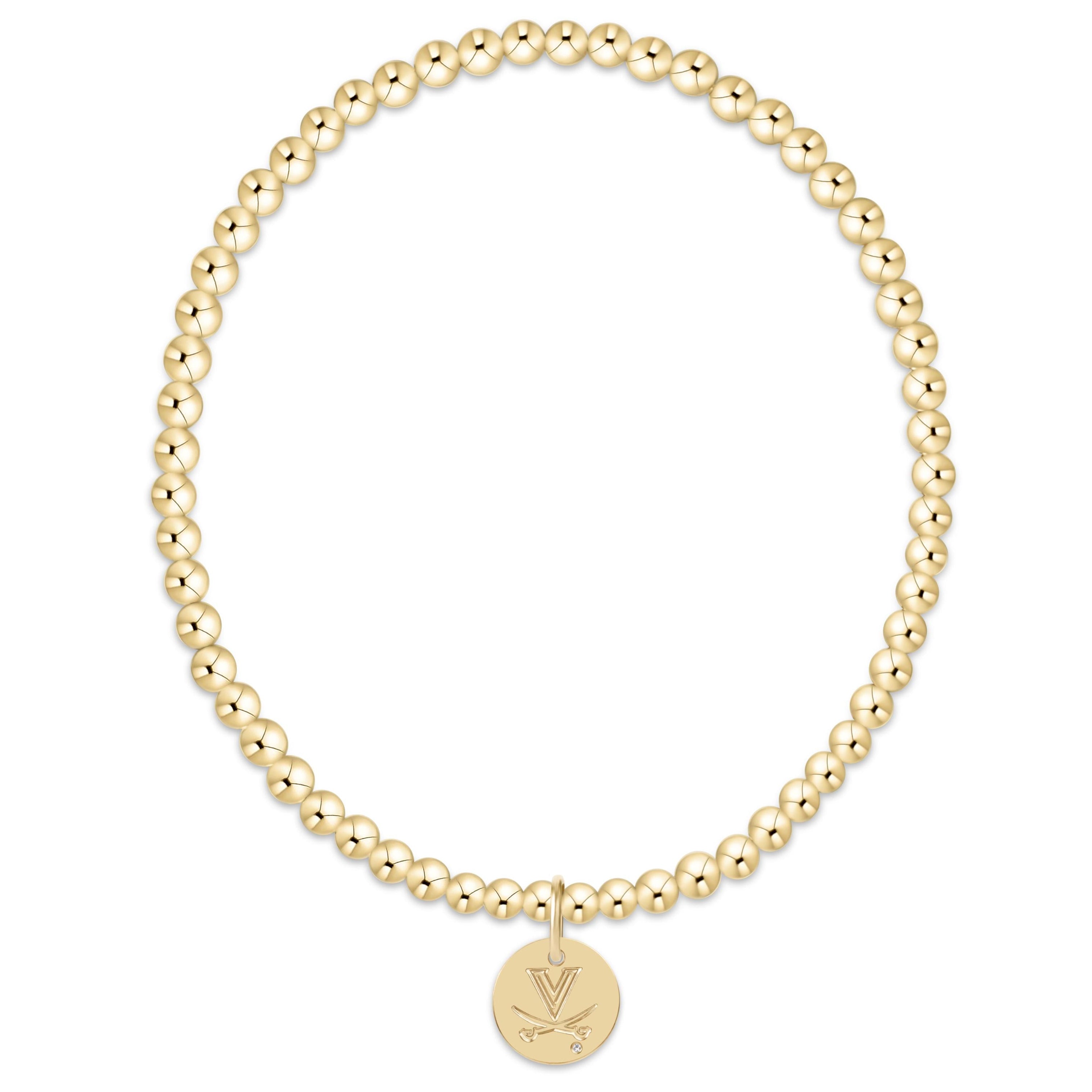 eCOLLEGIATE Classic Gold 3mm Bracelet - UVA Disc