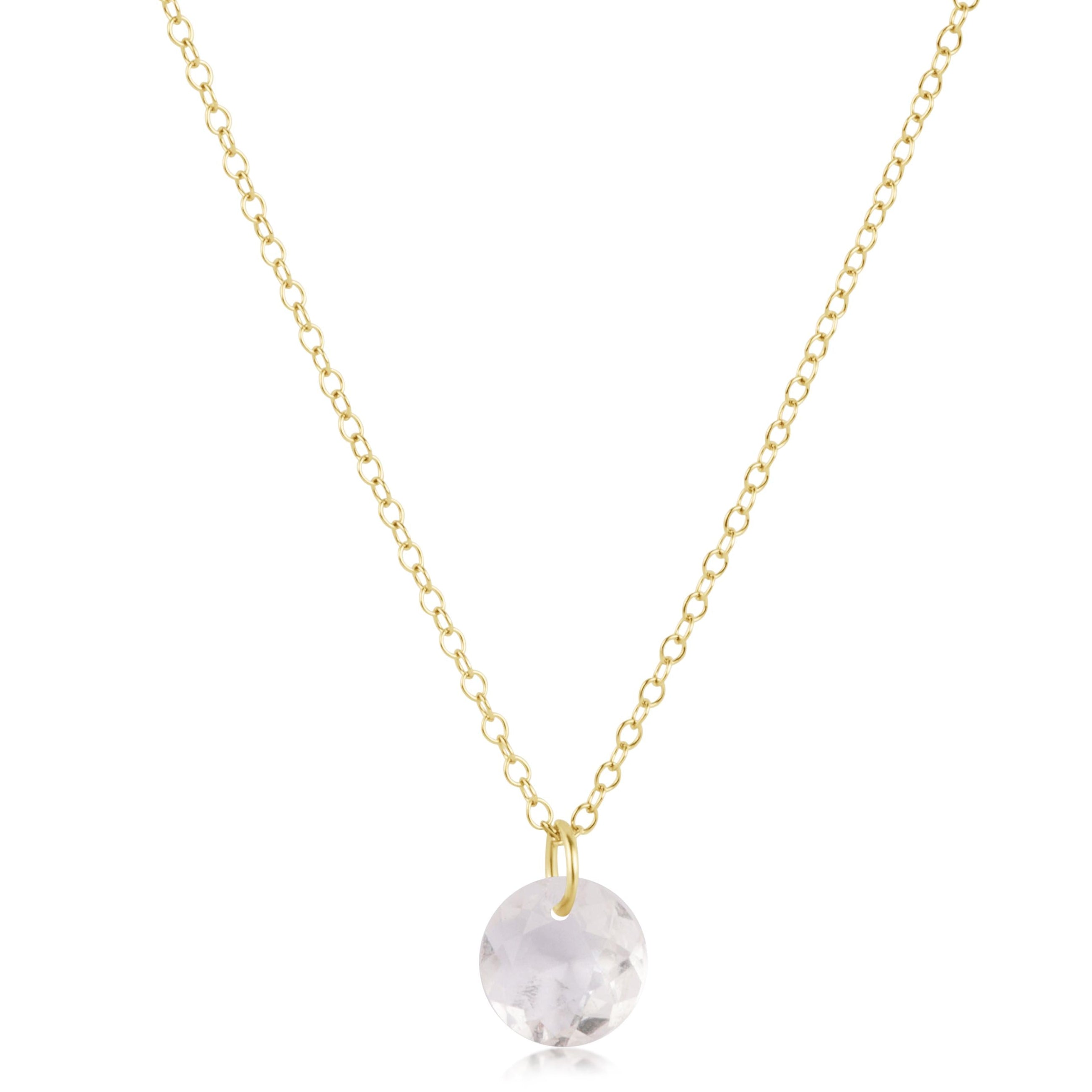 16" Necklace Gold - Reflection Small Charm - 04