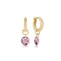 Huggie Gold 0.5" Hoop - Reflection Small Charm - 02