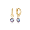 Huggie Gold 0.5" Hoop - Reflection Small Charm - 06