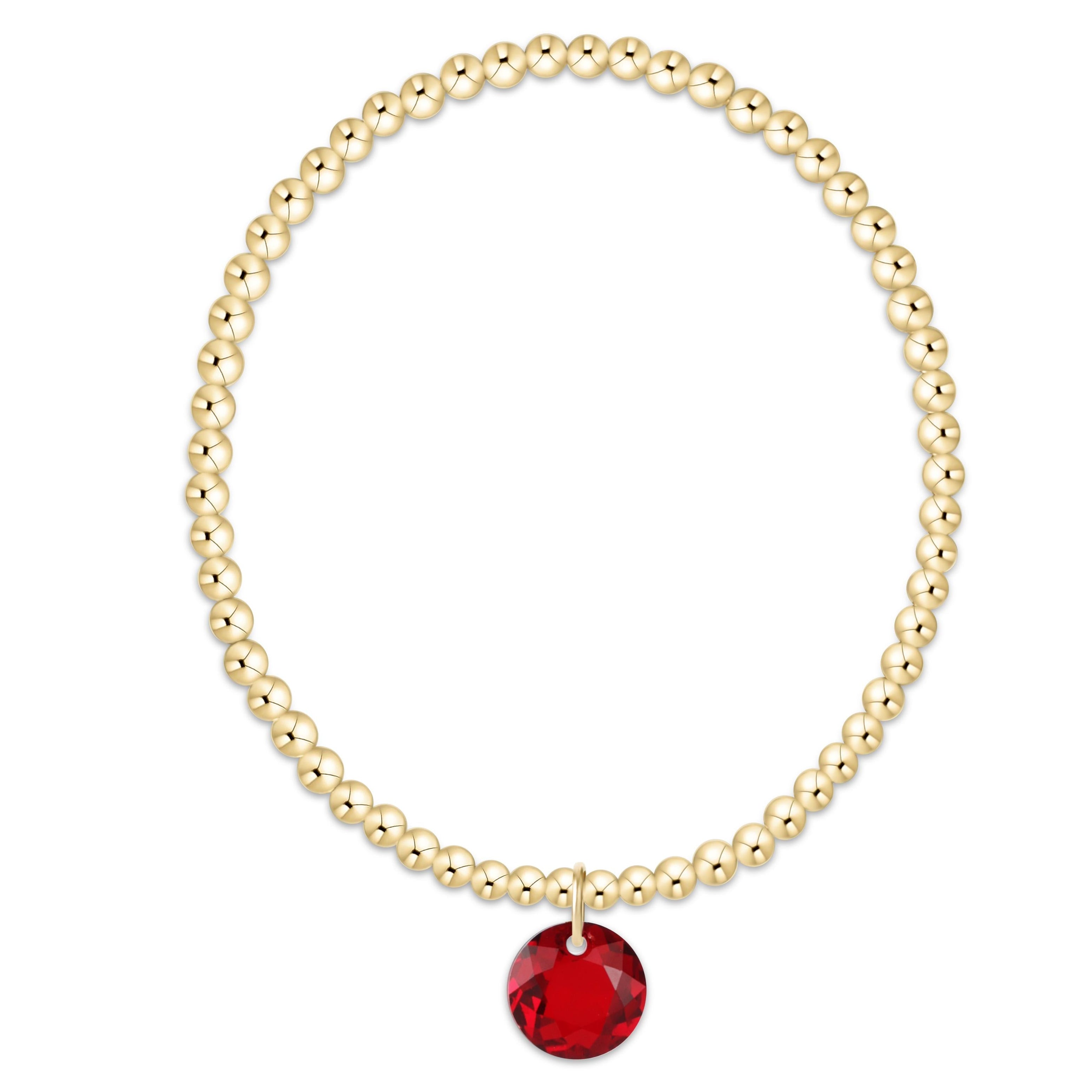 Classic Gold 3mm Bracelet - Reflection Charm - 01