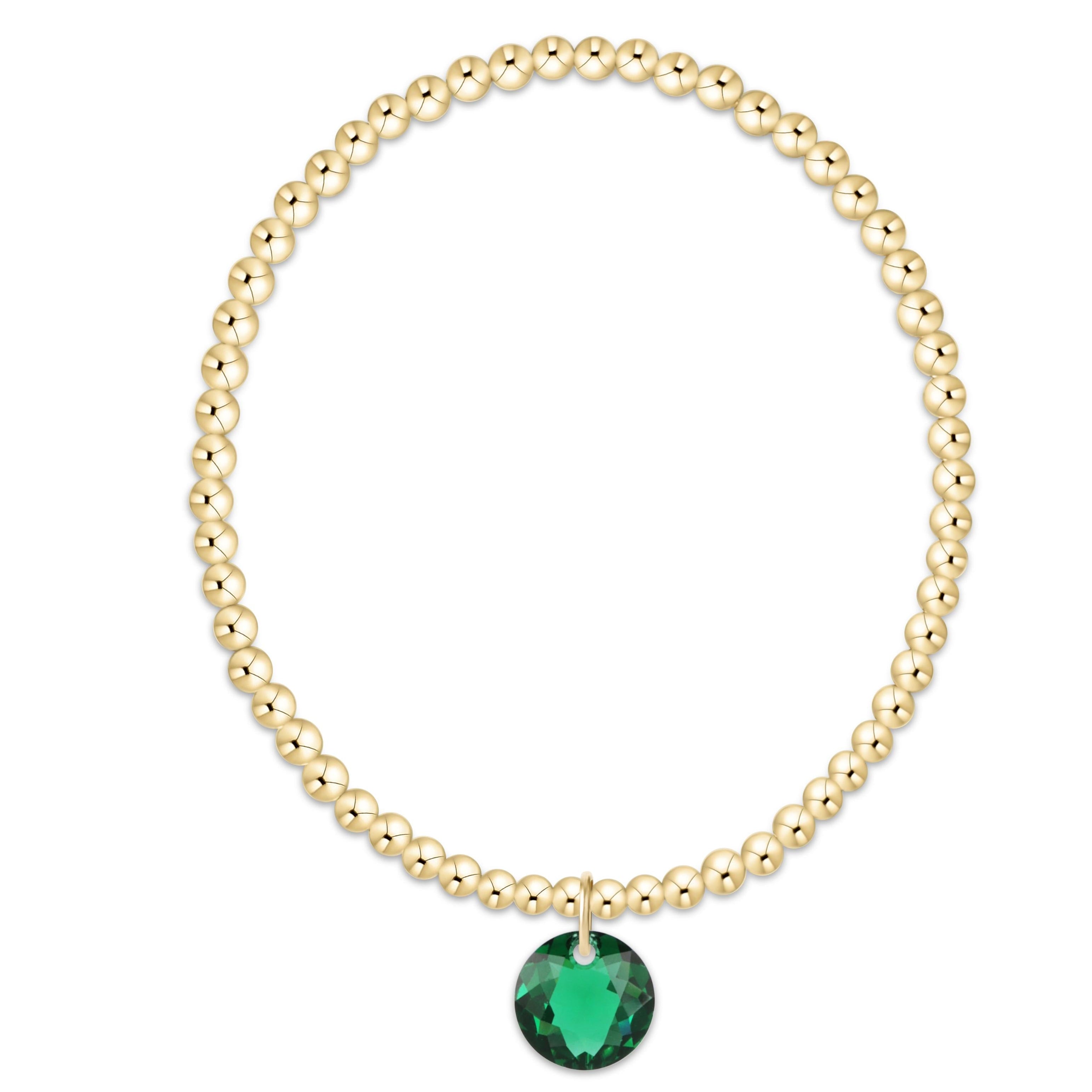 Classic Gold 3mm Bracelet - Reflection Charm - 05