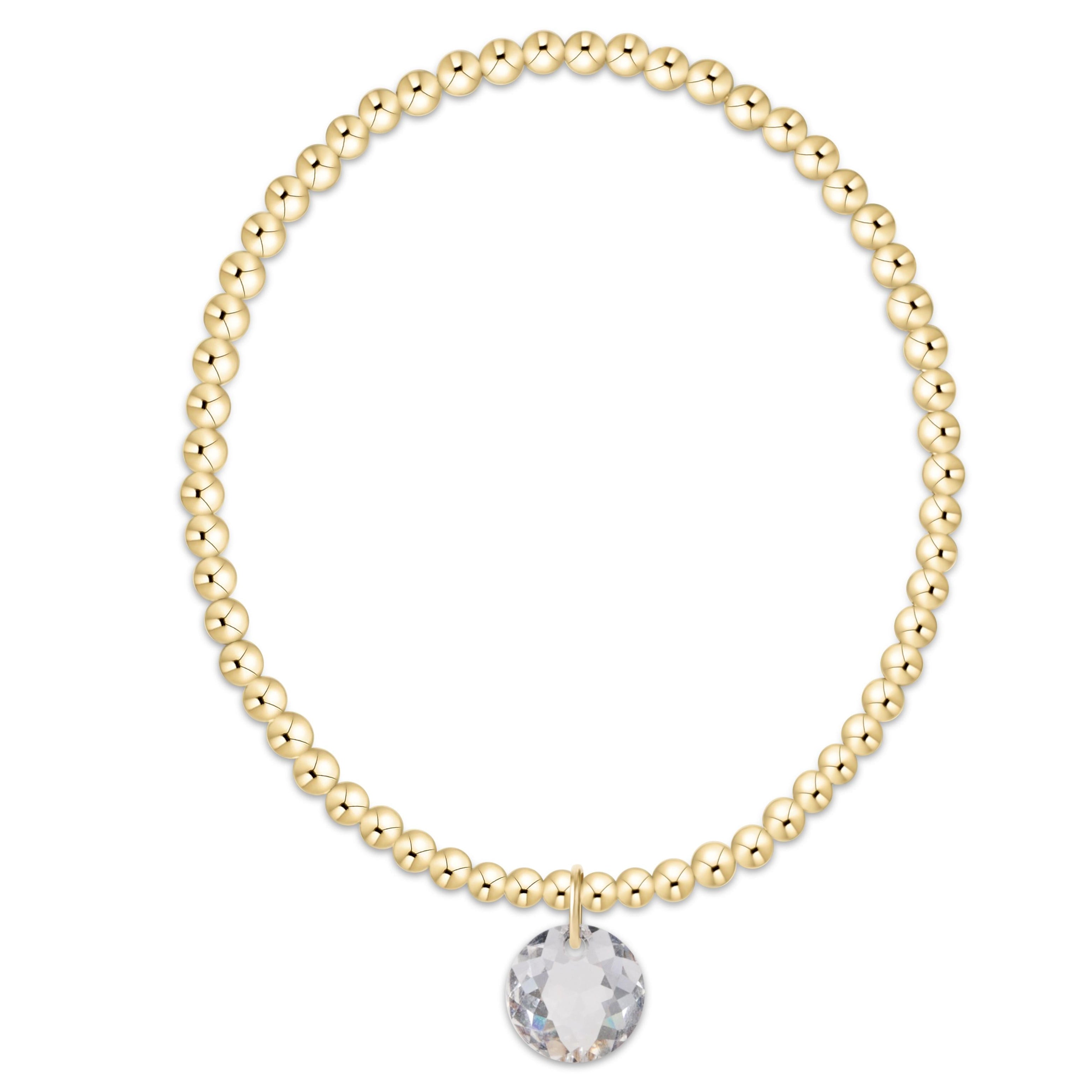 Classic Gold 3mm Bracelet - Reflection Charm - 04